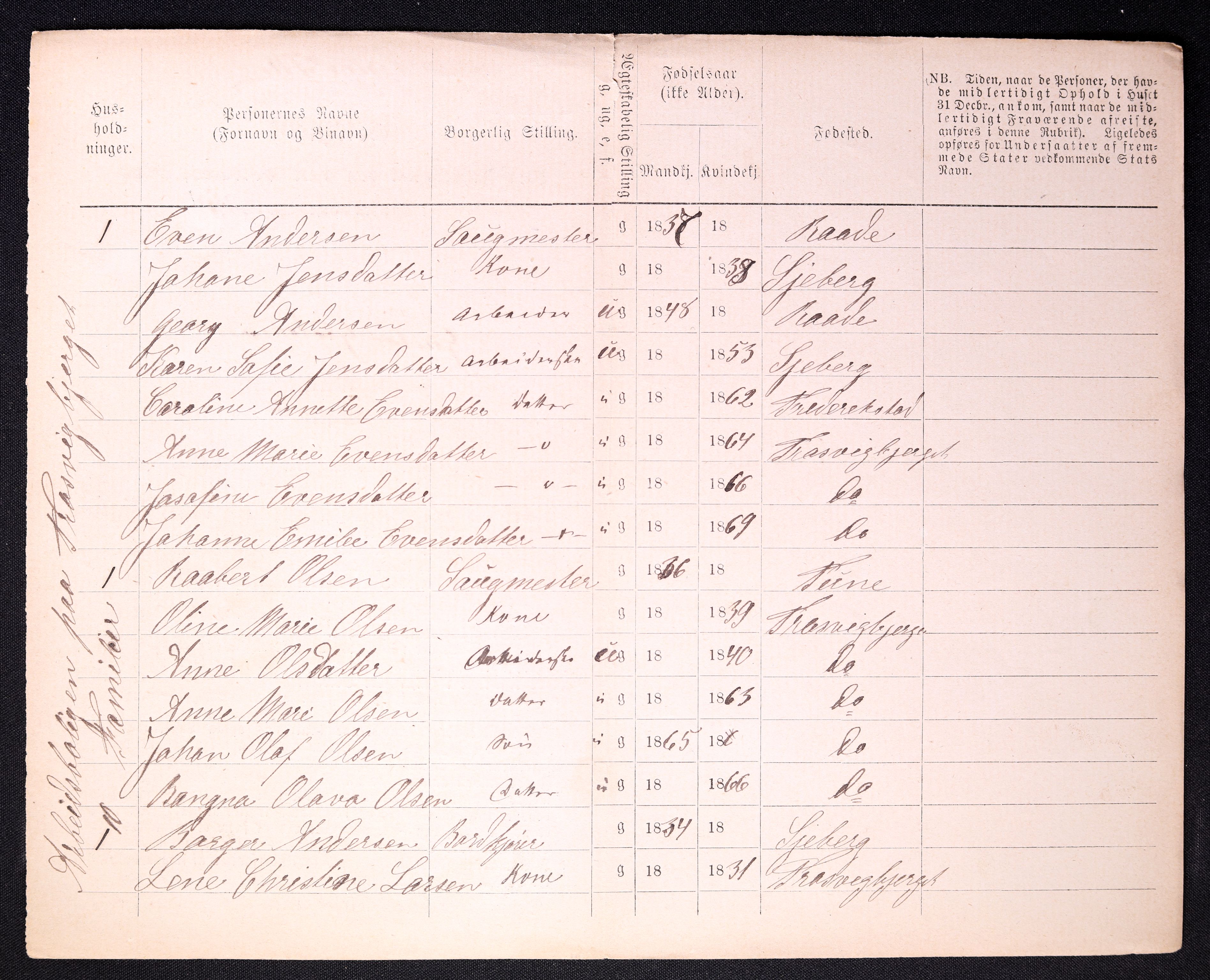 RA, 1870 census for 0103 Fredrikstad, 1870, p. 1546