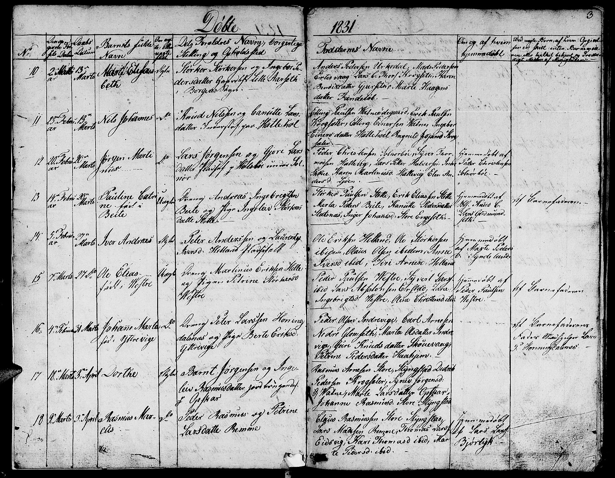 Ministerialprotokoller, klokkerbøker og fødselsregistre - Møre og Romsdal, AV/SAT-A-1454/524/L0361: Parish register (copy) no. 524C02, 1831-1840, p. 3