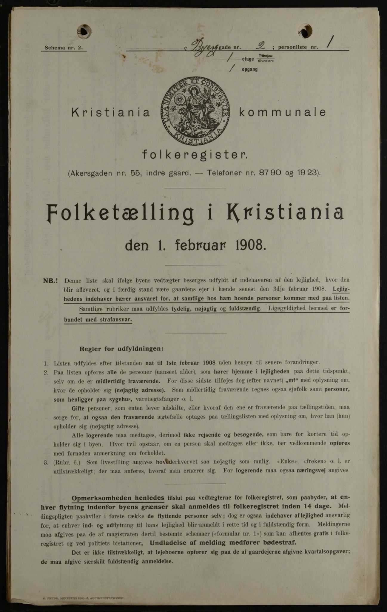 OBA, Municipal Census 1908 for Kristiania, 1908, p. 5361