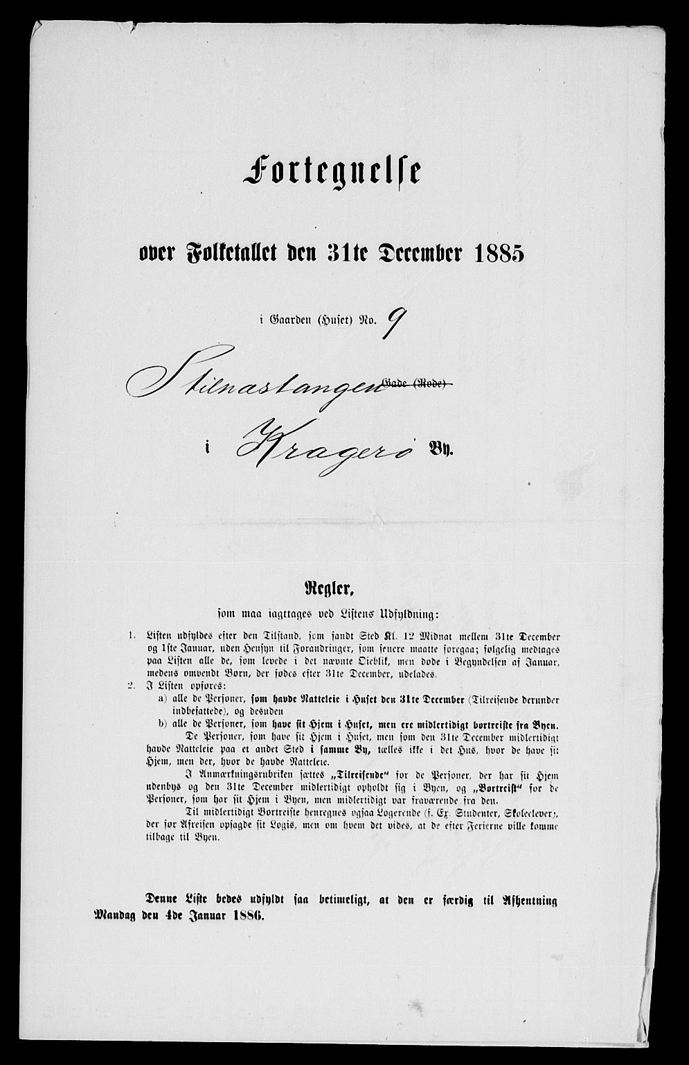SAKO, 1885 census for 0801 Kragerø, 1885, p. 18