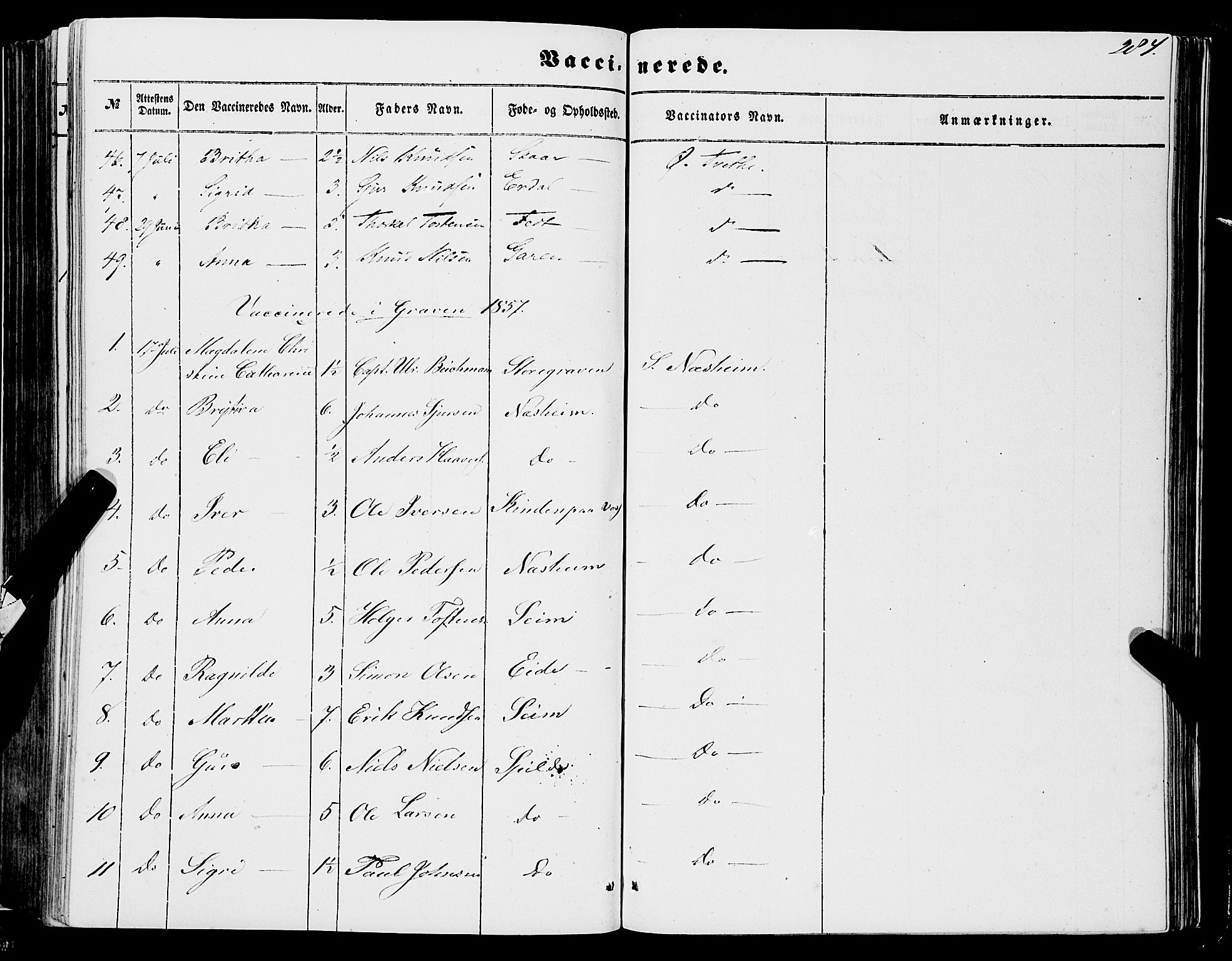 Ulvik sokneprestembete, AV/SAB-A-78801/H/Haa: Parish register (official) no. A 13, 1853-1863, p. 284