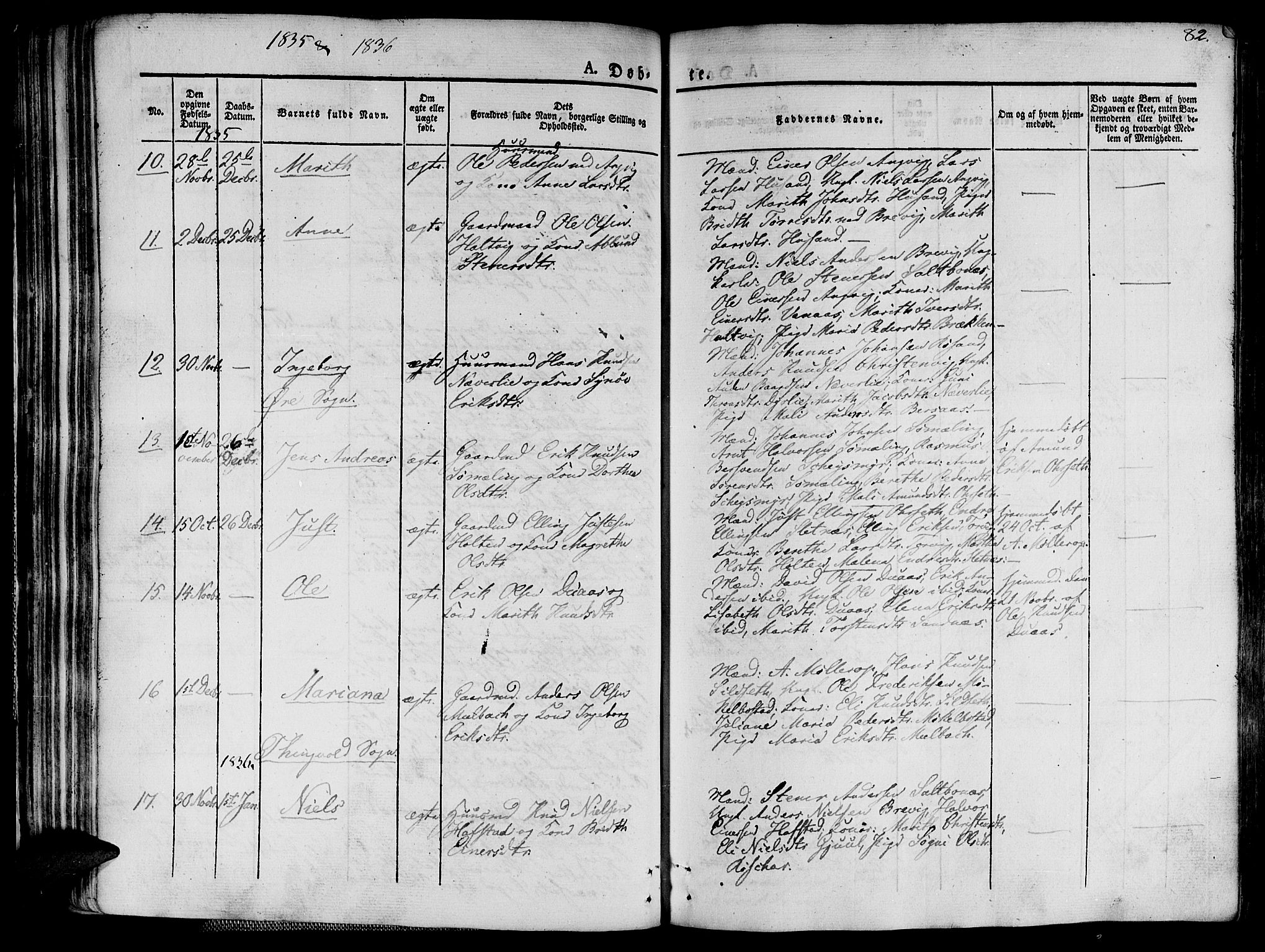 Ministerialprotokoller, klokkerbøker og fødselsregistre - Møre og Romsdal, AV/SAT-A-1454/586/L0983: Parish register (official) no. 586A09, 1829-1843, p. 82