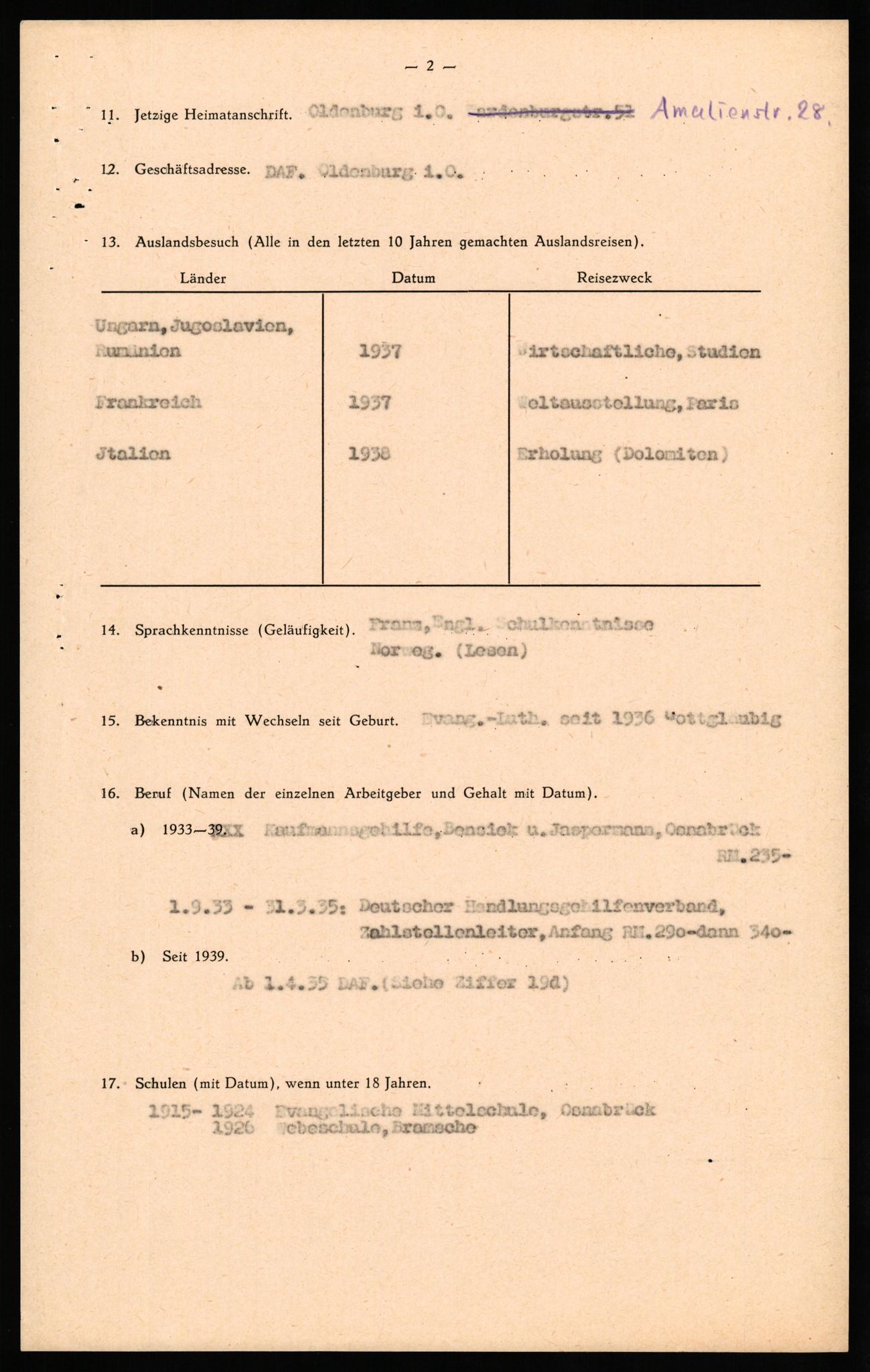 Forsvaret, Forsvarets overkommando II, AV/RA-RAFA-3915/D/Db/L0030: CI Questionaires. Tyske okkupasjonsstyrker i Norge. Tyskere., 1945-1946, p. 116