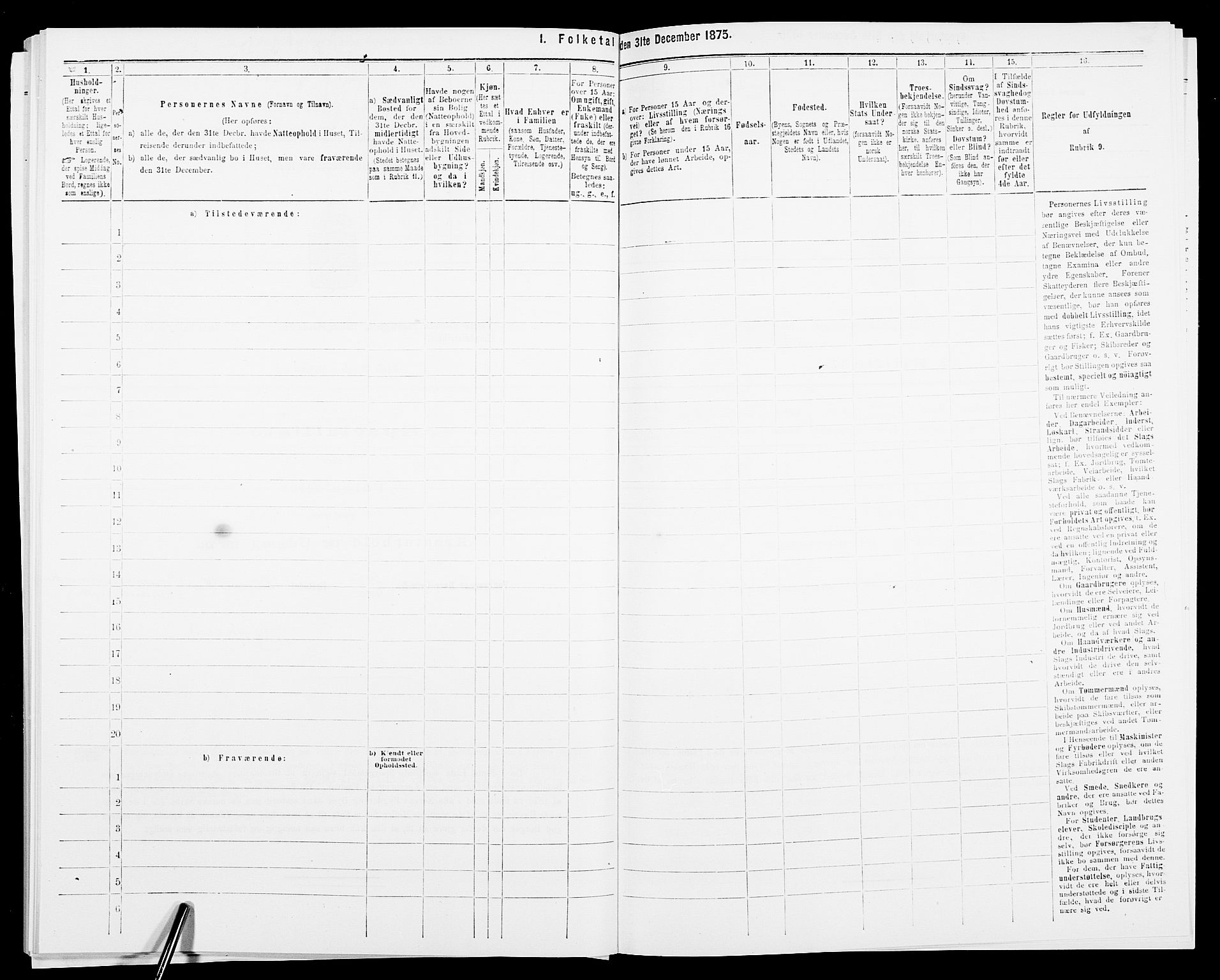 SAK, 1875 census for 0926L Vestre Moland/Vestre Moland, 1875, p. 385