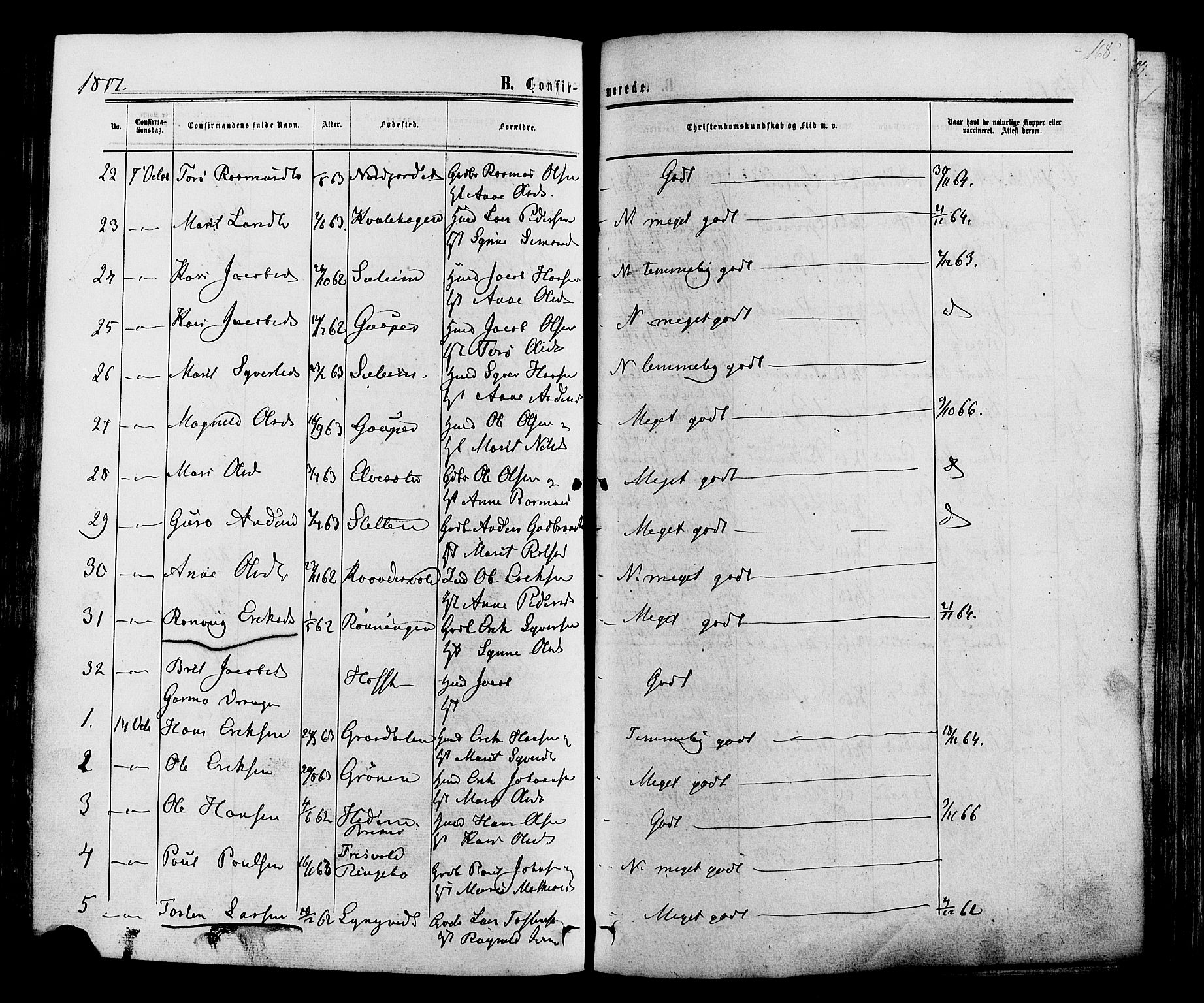 Lom prestekontor, AV/SAH-PREST-070/K/L0007: Parish register (official) no. 7, 1863-1884, p. 168