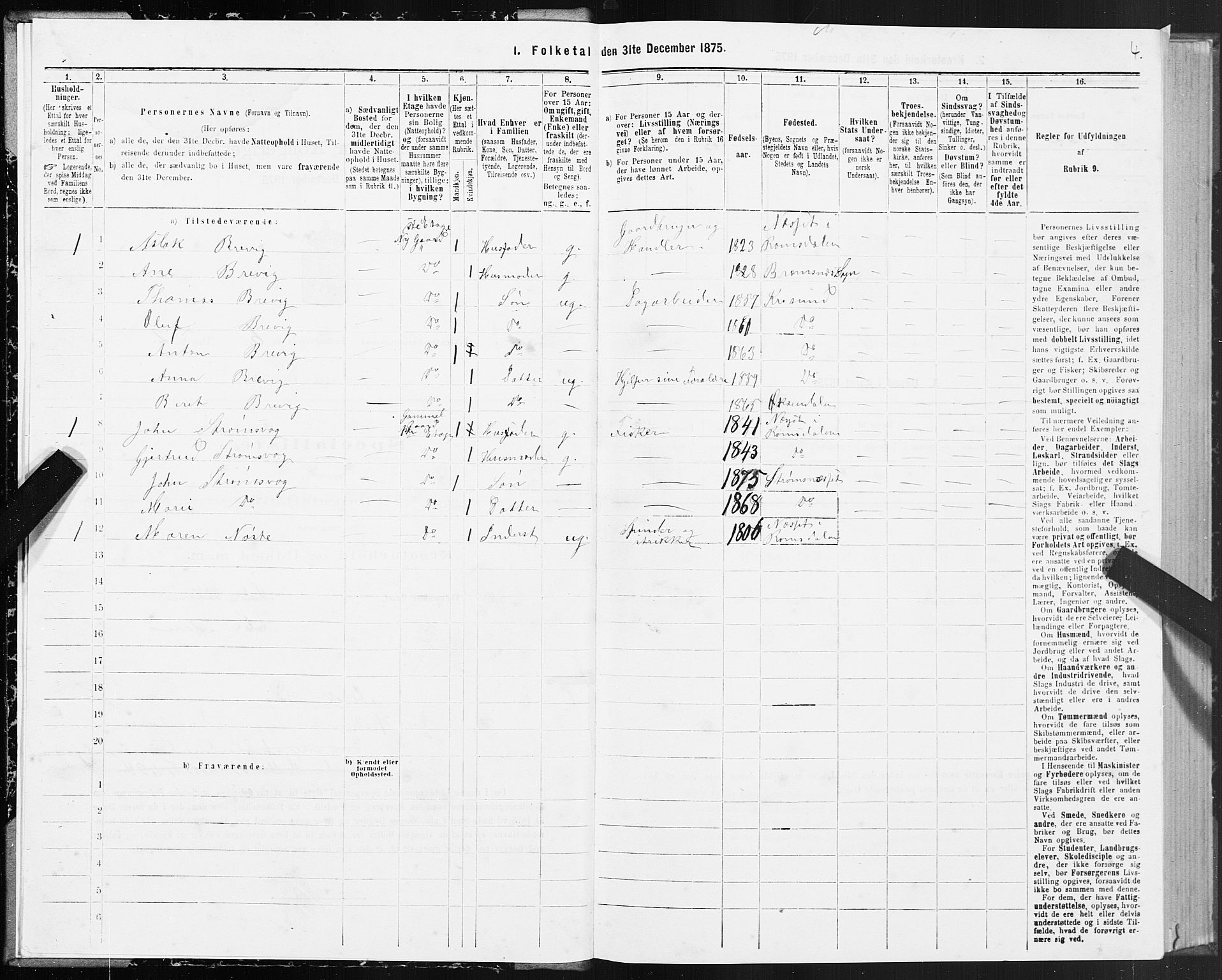 SAT, 1875 census for 1503B Kristiansund/Kristiansund, 1875, p. 5004