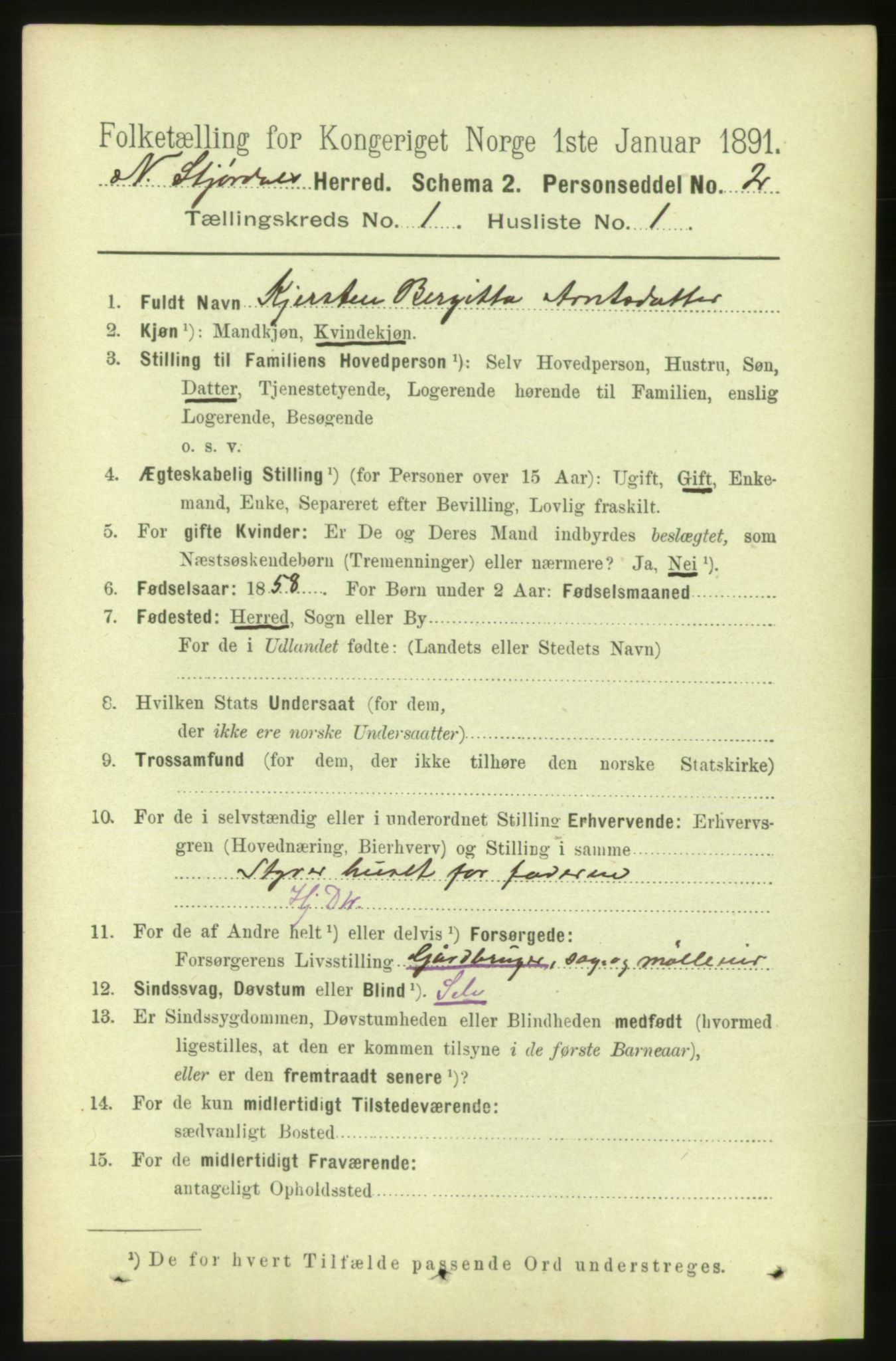 RA, 1891 census for 1714 Nedre Stjørdal, 1891, p. 98