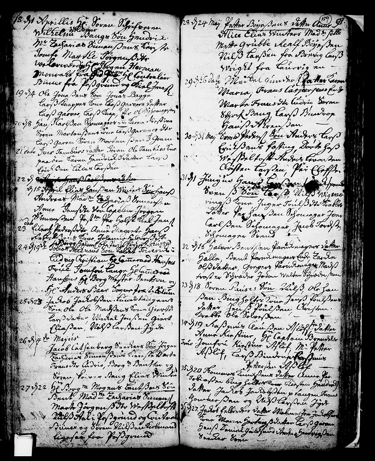Skien kirkebøker, SAKO/A-302/F/Fa/L0002: Parish register (official) no. 2, 1716-1757, p. 159