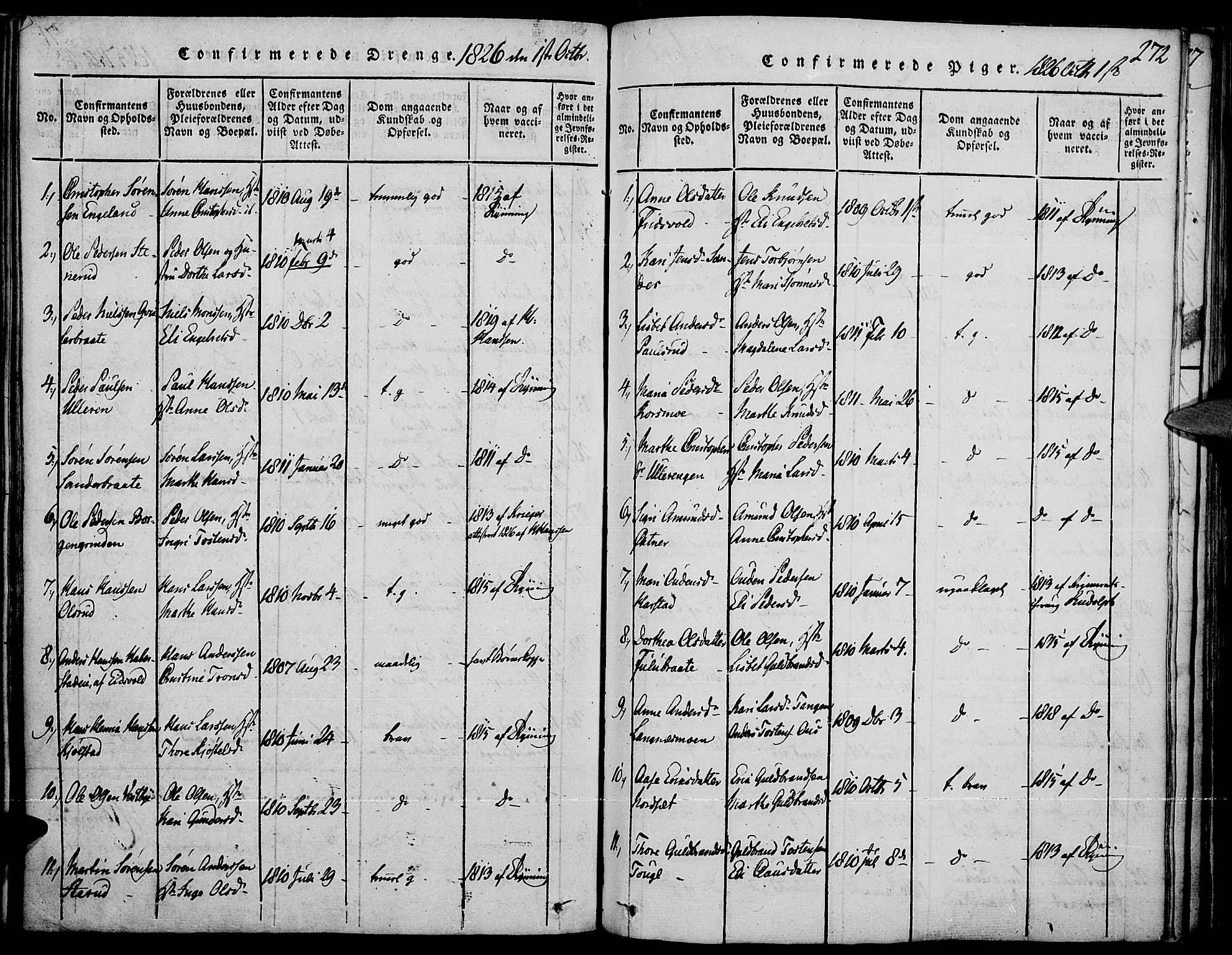 Strøm-Odalen prestekontor, AV/SAH-PREST-028/H/Ha/Haa/L0006: Parish register (official) no. 6, 1814-1850, p. 272