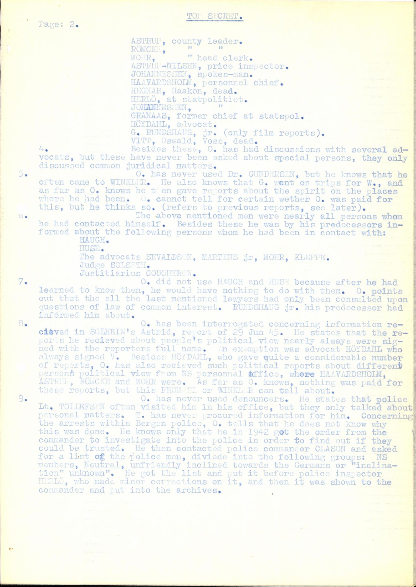 Forsvaret, Forsvarets overkommando II, AV/RA-RAFA-3915/D/Db/L0025: CI Questionaires. Tyske okkupasjonsstyrker i Norge. Tyskere., 1945-1946, p. 13