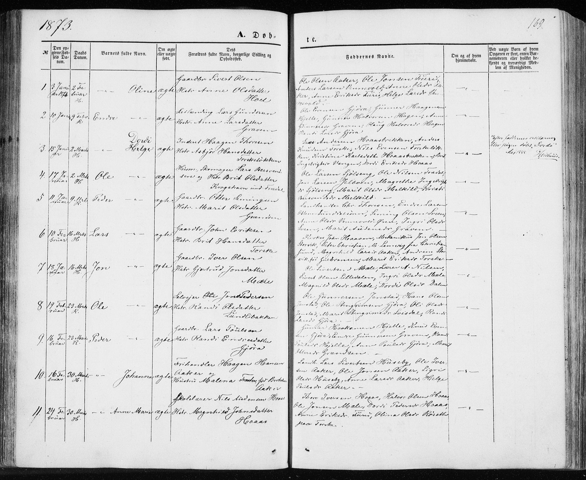 Ministerialprotokoller, klokkerbøker og fødselsregistre - Møre og Romsdal, SAT/A-1454/590/L1013: Parish register (official) no. 590A05, 1847-1877, p. 169