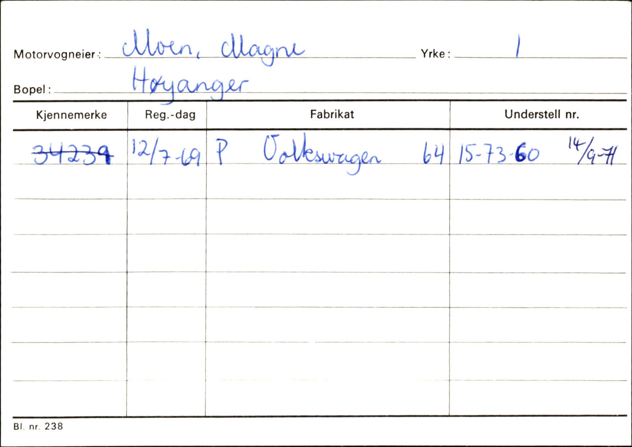 Statens vegvesen, Sogn og Fjordane vegkontor, SAB/A-5301/4/F/L0130: Eigarregister Eid T-Å. Høyanger A-O, 1945-1975, p. 2139