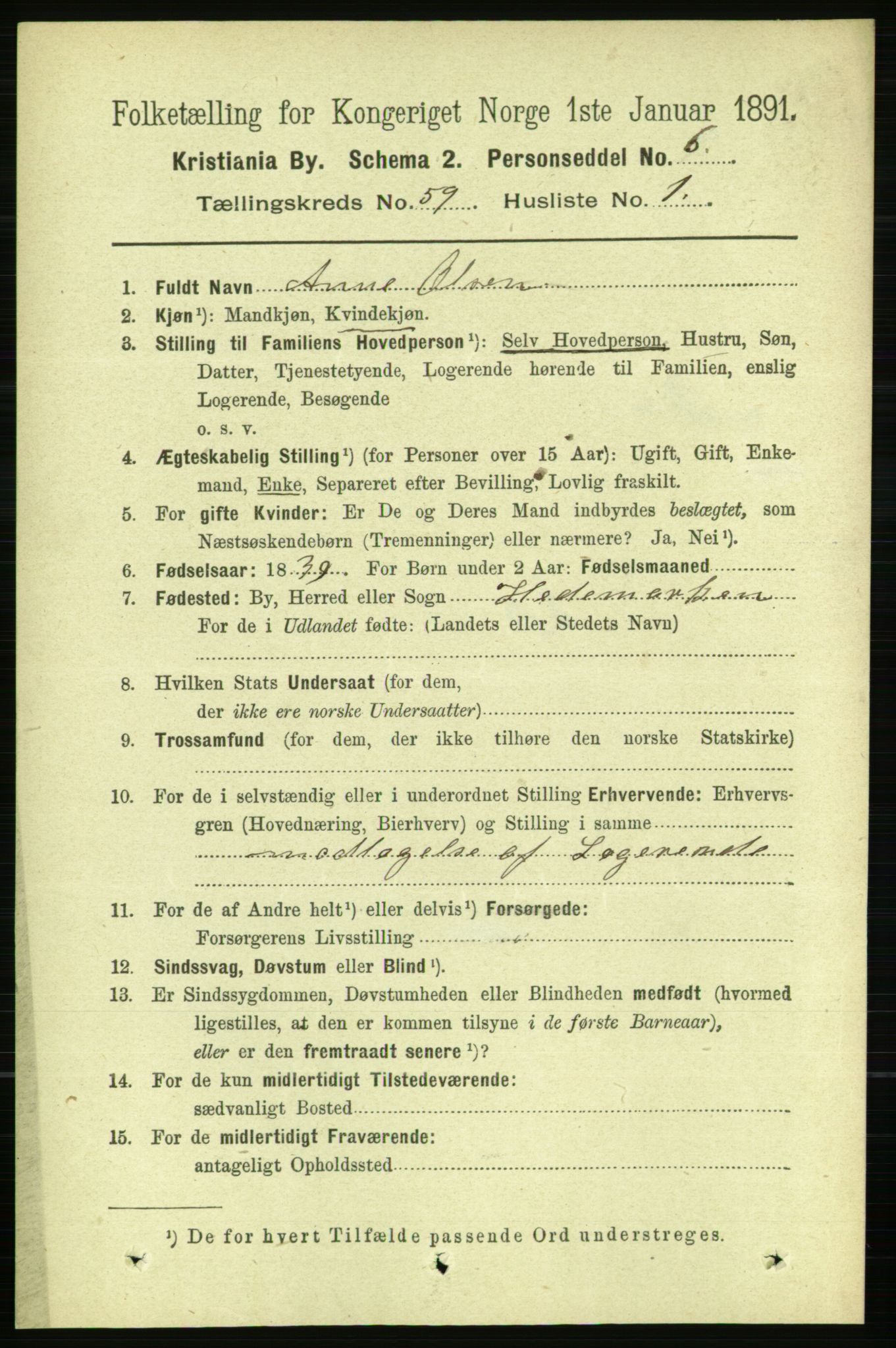 RA, 1891 census for 0301 Kristiania, 1891, p. 31368