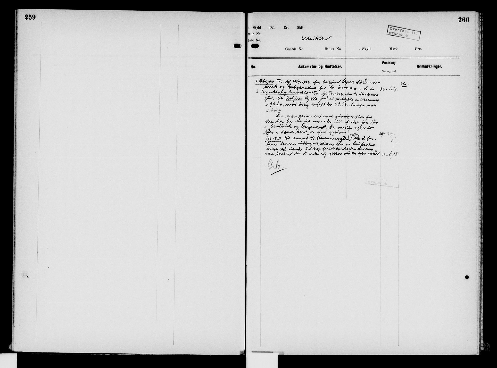 Nord-Hedmark sorenskriveri, SAH/TING-012/H/Ha/Had/Hade/L0008: Mortgage register no. 4.8, 1923-1940, p. 259-260