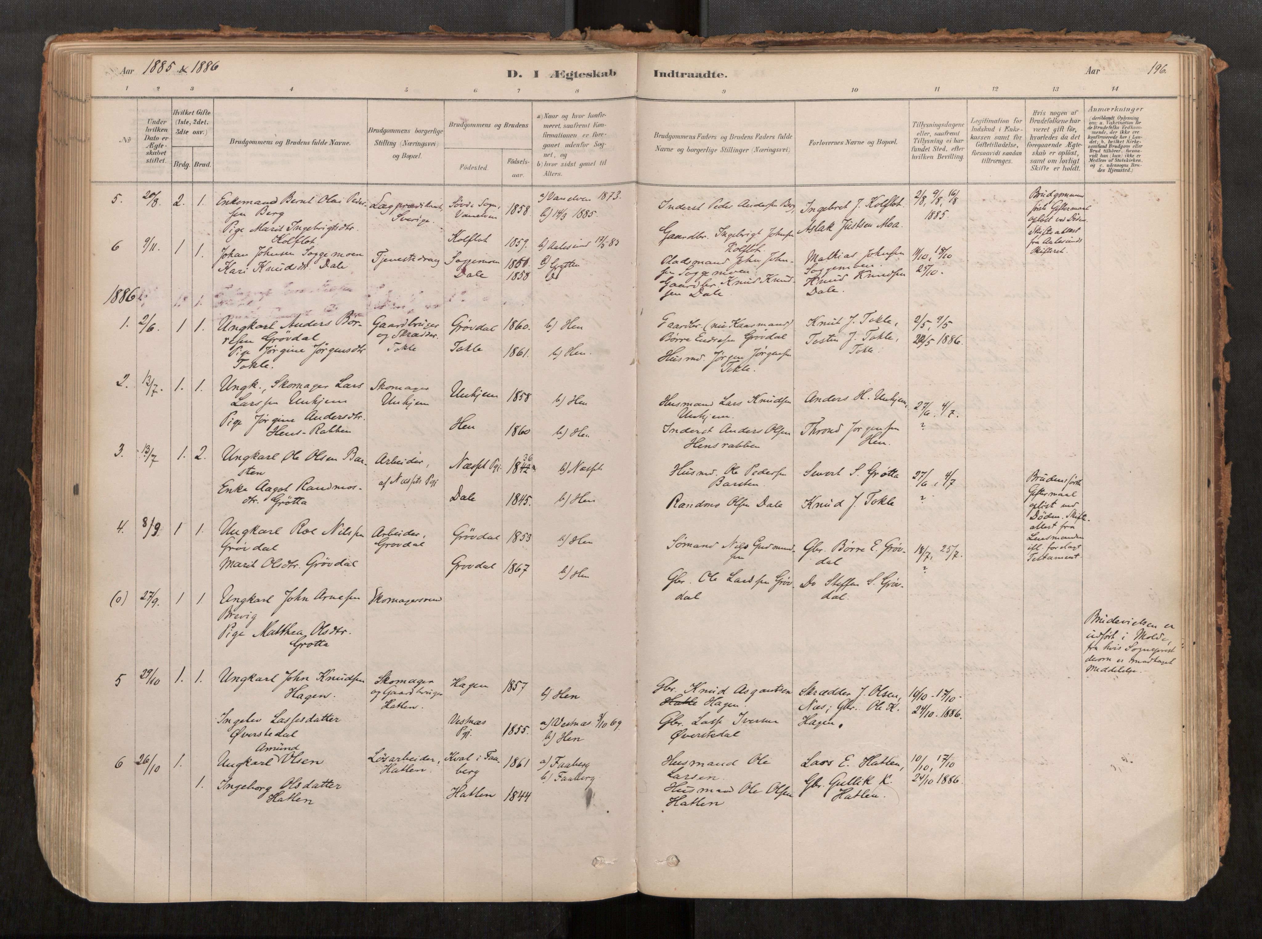 Ministerialprotokoller, klokkerbøker og fødselsregistre - Møre og Romsdal, AV/SAT-A-1454/545/L0594: Parish register (official) no. 545A03, 1878-1920, p. 196