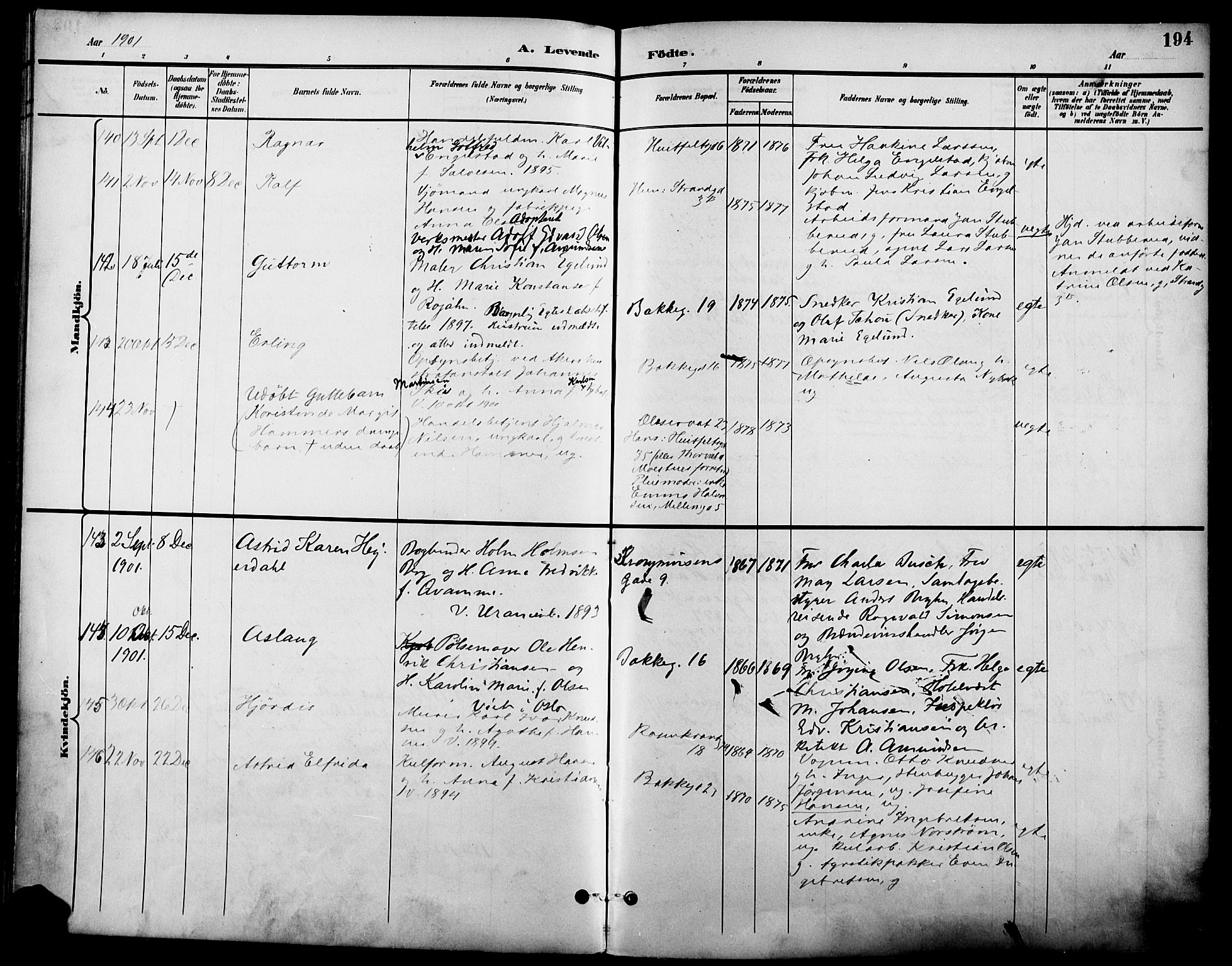 Johannes prestekontor Kirkebøker, AV/SAO-A-10852/F/Fa/L0007: Parish register (official) no. 7, 1896-1905, p. 194