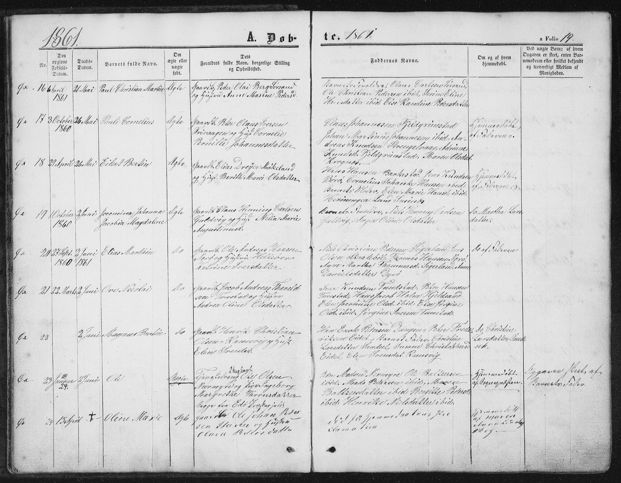 Ministerialprotokoller, klokkerbøker og fødselsregistre - Nordland, AV/SAT-A-1459/893/L1333: Parish register (official) no. 893A06, 1858-1866, p. 19