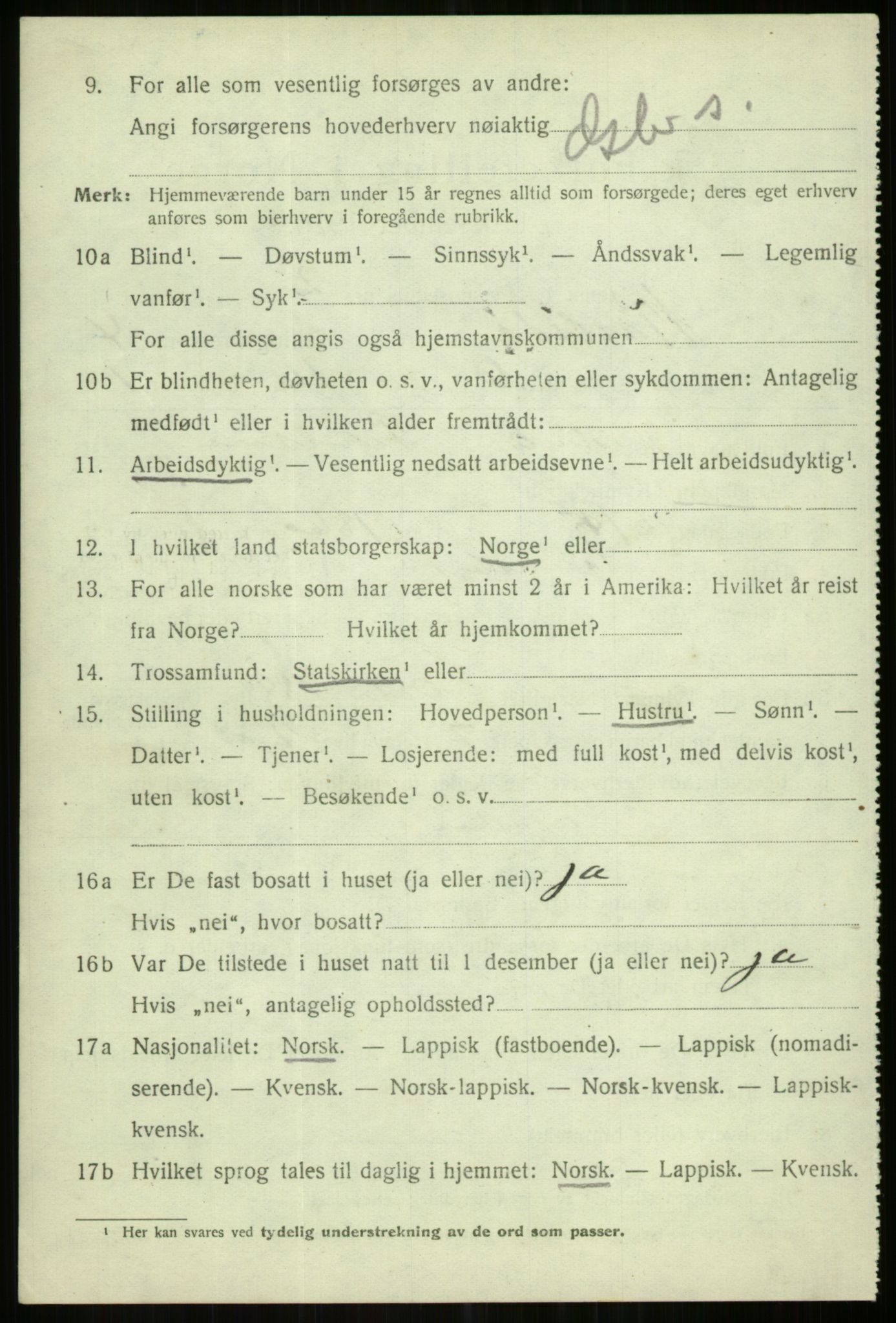 SATØ, 1920 census for Karlsøy, 1920, p. 2084