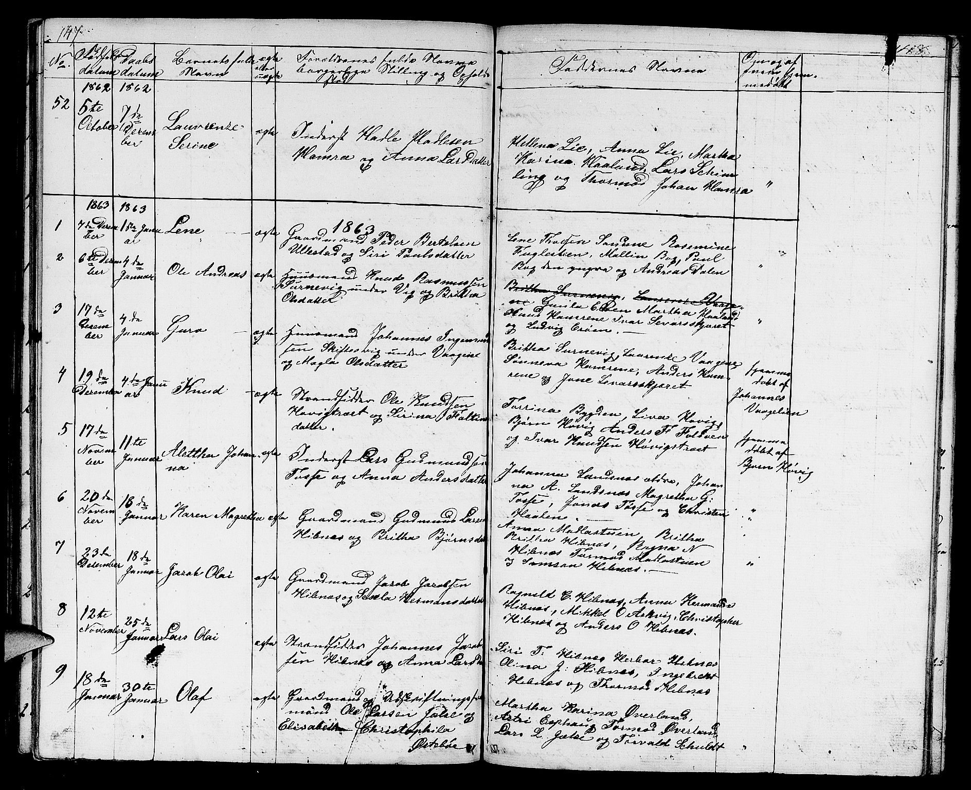Jelsa sokneprestkontor, SAST/A-101842/01/V: Parish register (copy) no. B 2, 1852-1863, p. 147-148