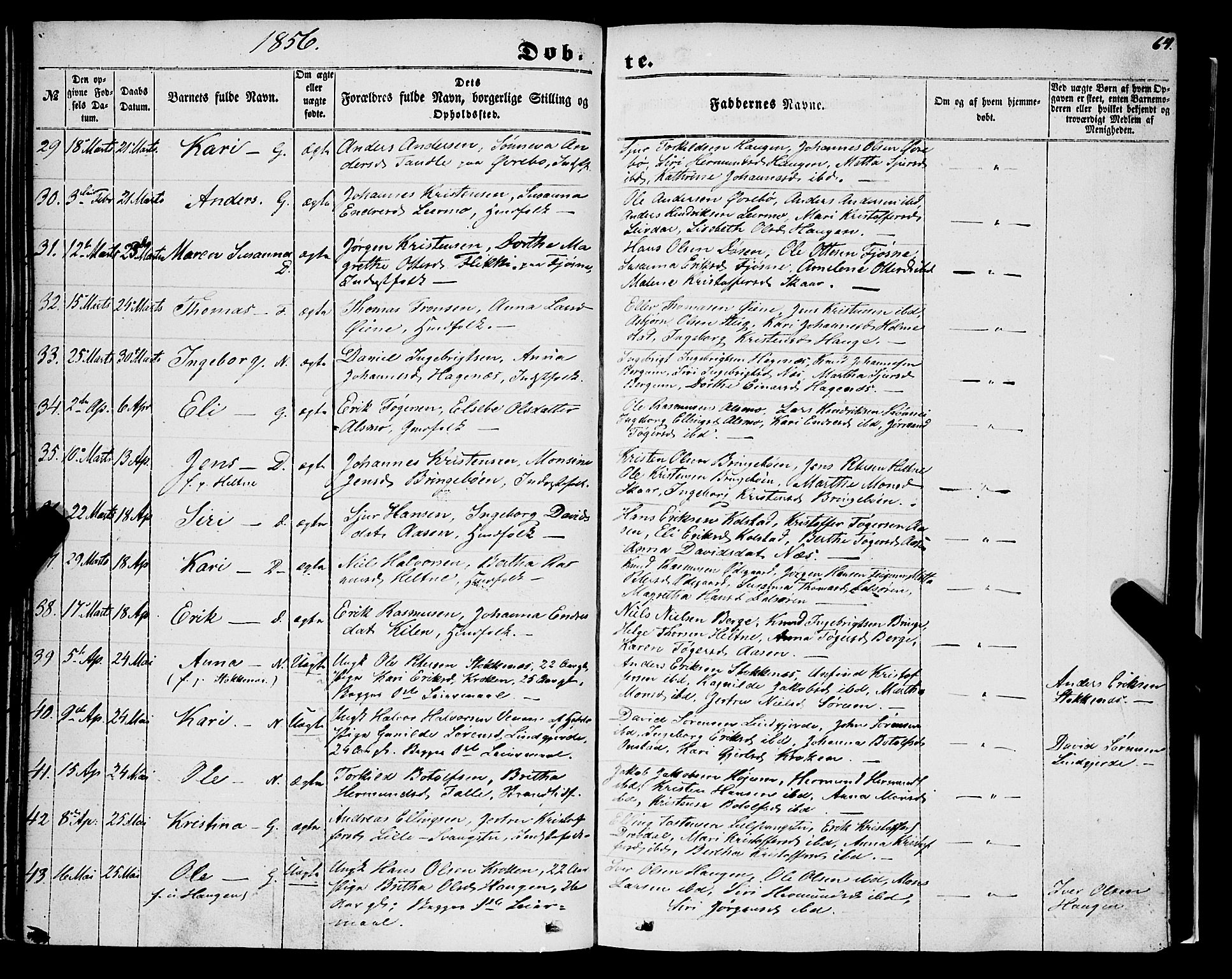 Luster sokneprestembete, AV/SAB-A-81101/H/Haa/Haaa/L0007: Parish register (official) no. A 7, 1849-1859, p. 64