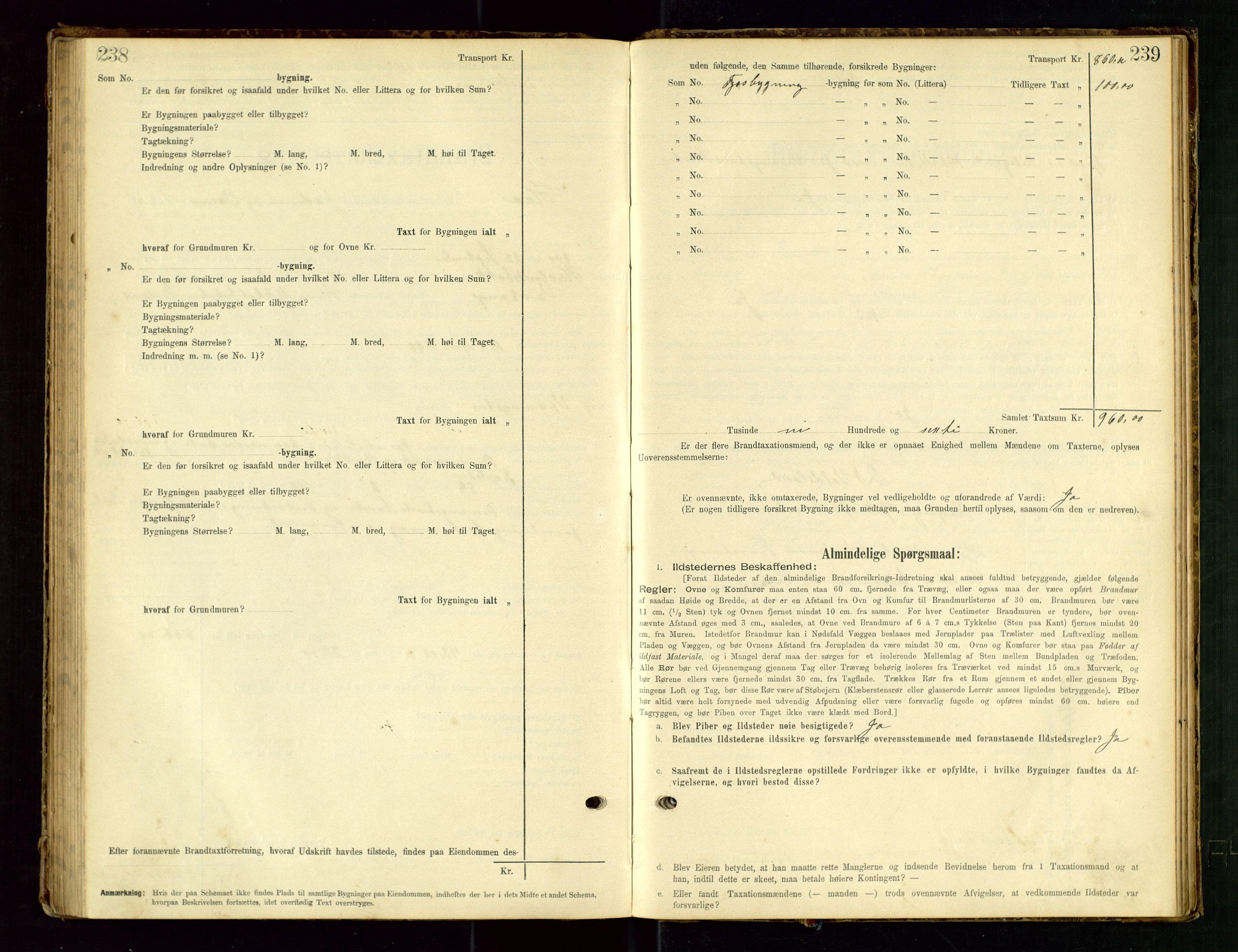 Hå lensmannskontor, AV/SAST-A-100456/Goa/L0003: Takstprotokoll (skjema), 1895-1911, p. 238-239