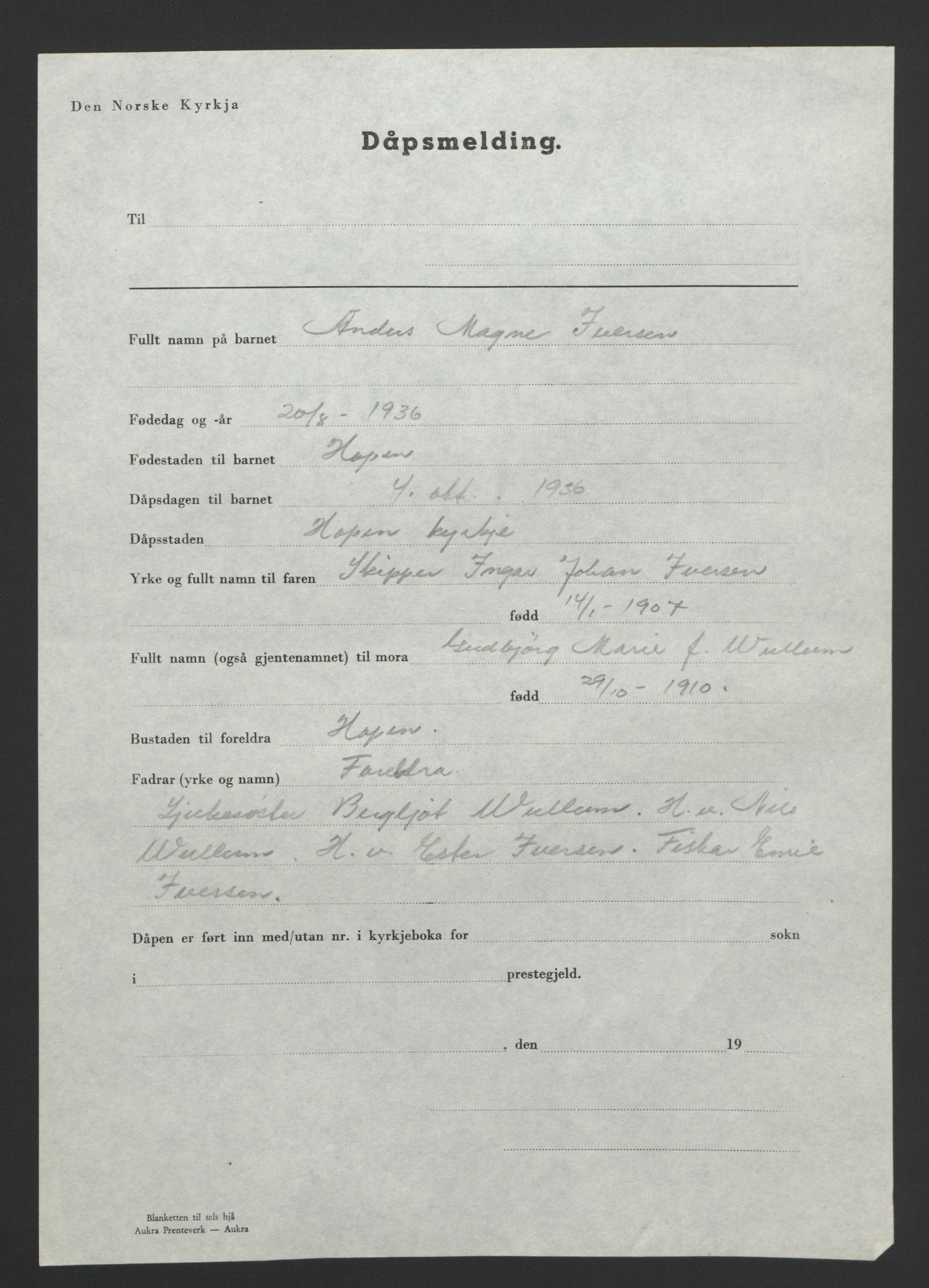 Ministerialprotokoller, klokkerbøker og fødselsregistre - Møre og Romsdal, AV/SAT-A-1454/583/L0957: Parish register (copy) no. 583C02, 1926-1947