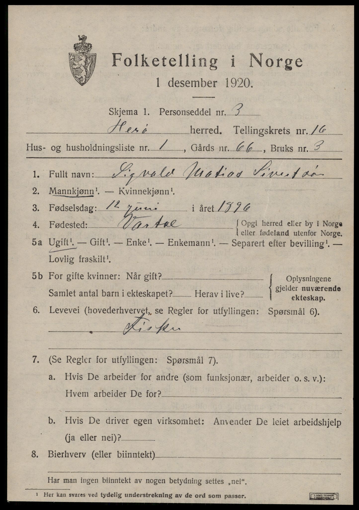 SAT, 1920 census for Herøy (MR), 1920, p. 10277