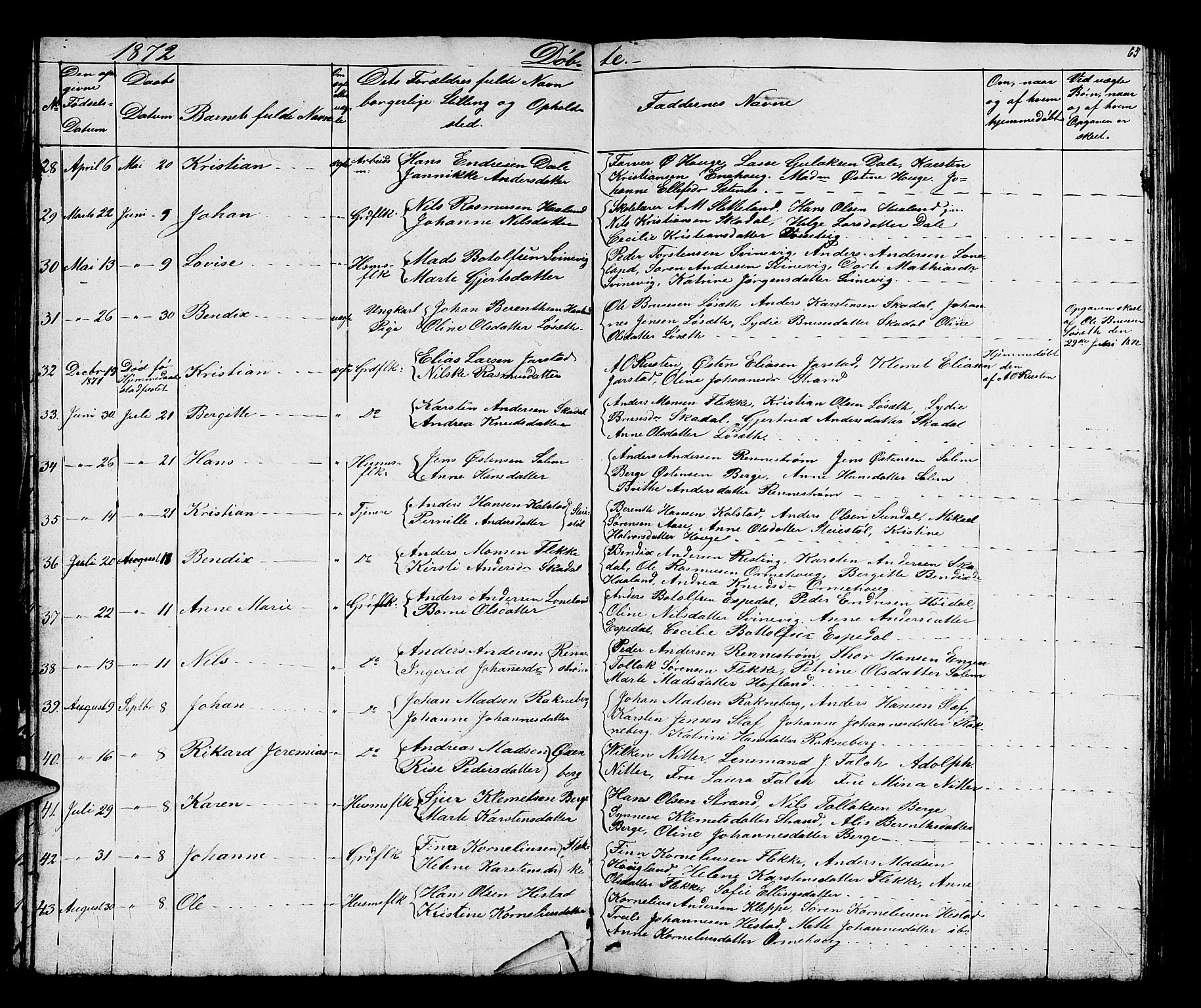 Fjaler sokneprestembete, SAB/A-79801/H/Hab/Habc/L0001: Parish register (copy) no. C 1, 1852-1878, p. 66