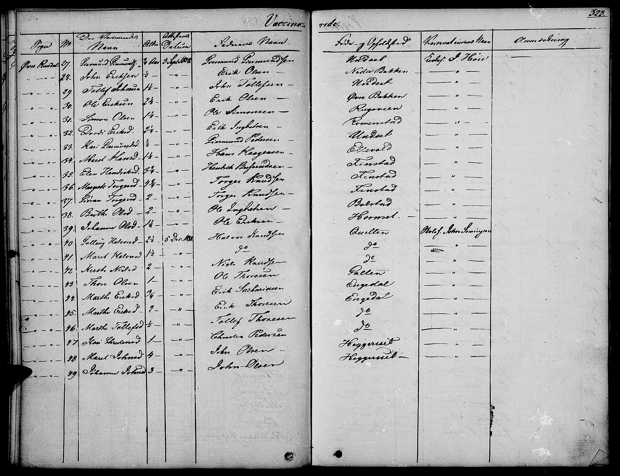 Rendalen prestekontor, AV/SAH-PREST-054/H/Ha/Haa/L0004: Parish register (official) no. 4, 1829-1852, p. 323