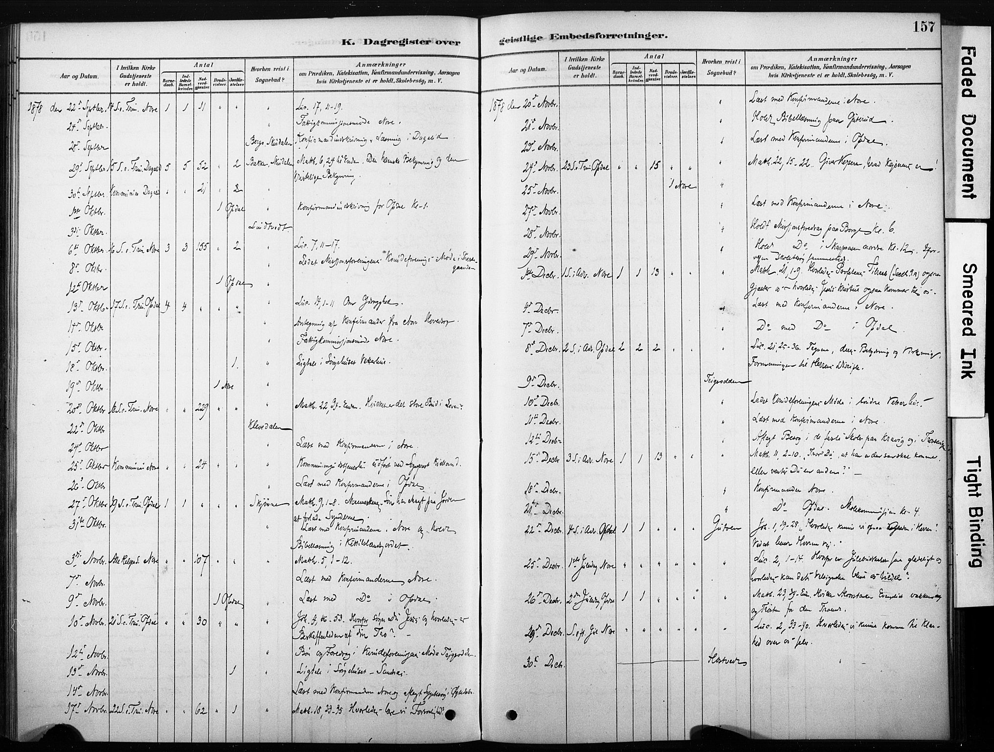 Nore kirkebøker, AV/SAKO-A-238/F/Fb/L0001: Parish register (official) no. II 1, 1878-1886, p. 157