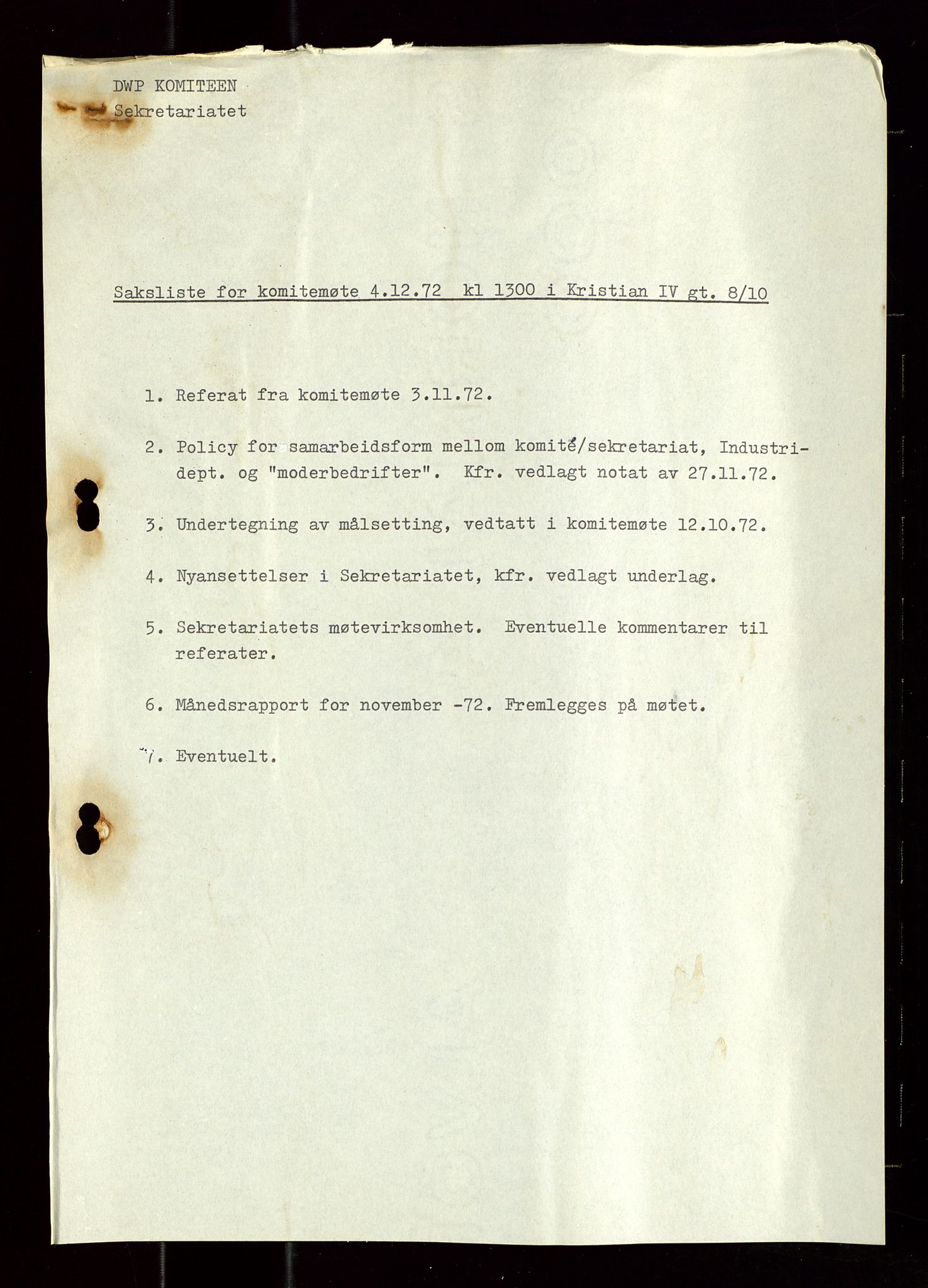 Industridepartementet, Oljekontoret, AV/SAST-A-101348/Di/L0003: DWP, møtereferater, 1972-1974, p. 9