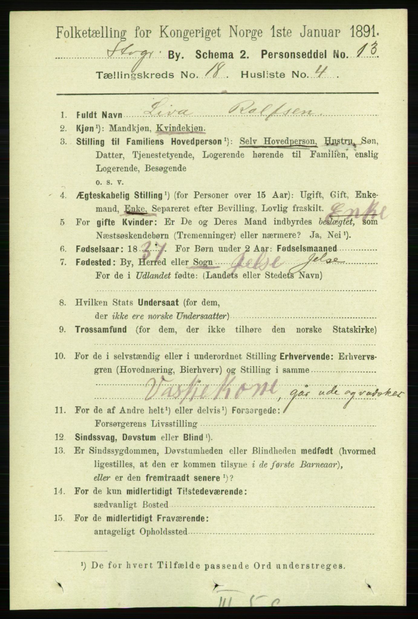 RA, 1891 census for 1103 Stavanger, 1891, p. 21189