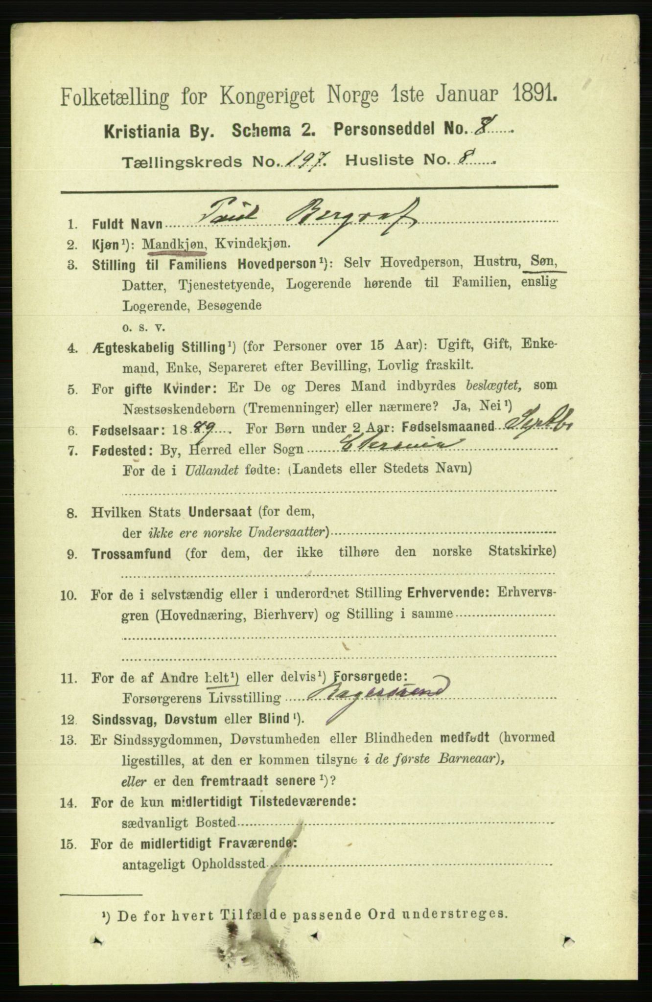 RA, 1891 census for 0301 Kristiania, 1891, p. 118965
