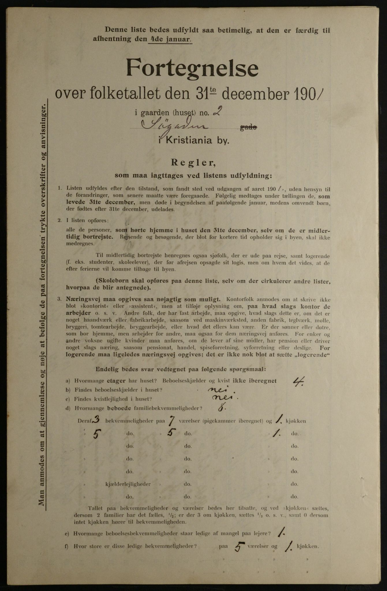 OBA, Municipal Census 1901 for Kristiania, 1901, p. 14643