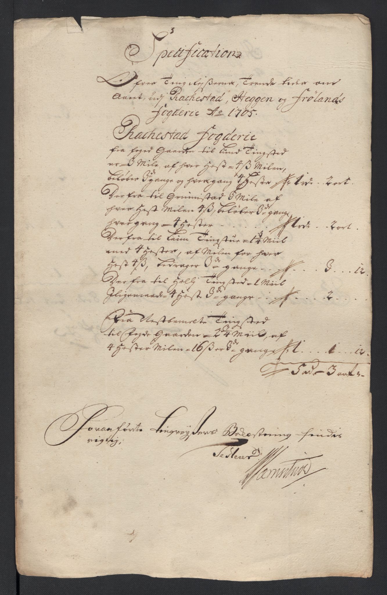 Rentekammeret inntil 1814, Reviderte regnskaper, Fogderegnskap, AV/RA-EA-4092/R07/L0297: Fogderegnskap Rakkestad, Heggen og Frøland, 1705, p. 321