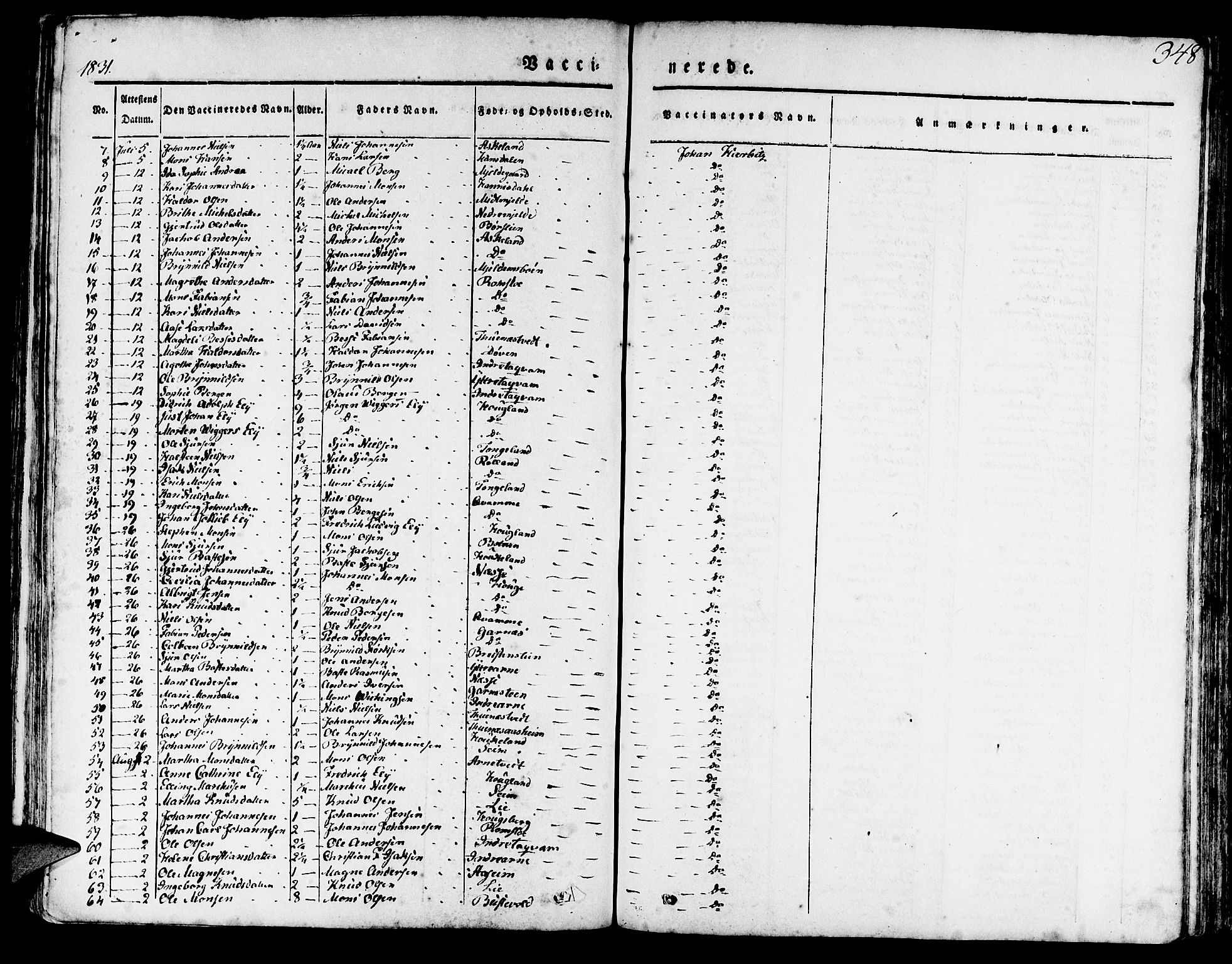 Haus sokneprestembete, AV/SAB-A-75601/H/Haa: Parish register (official) no. A 14, 1827-1838, p. 348