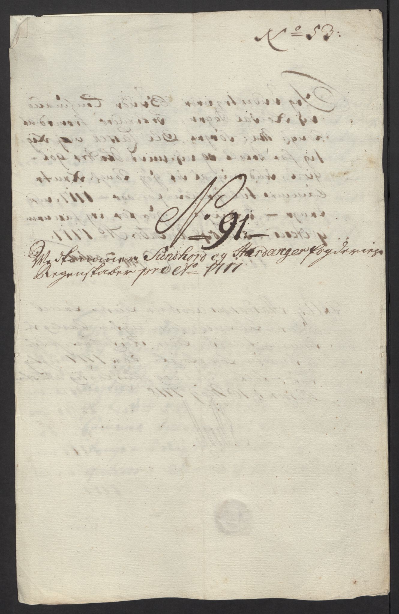 Rentekammeret inntil 1814, Reviderte regnskaper, Fogderegnskap, AV/RA-EA-4092/R48/L2994: Fogderegnskap Sunnhordland og Hardanger, 1717, p. 394