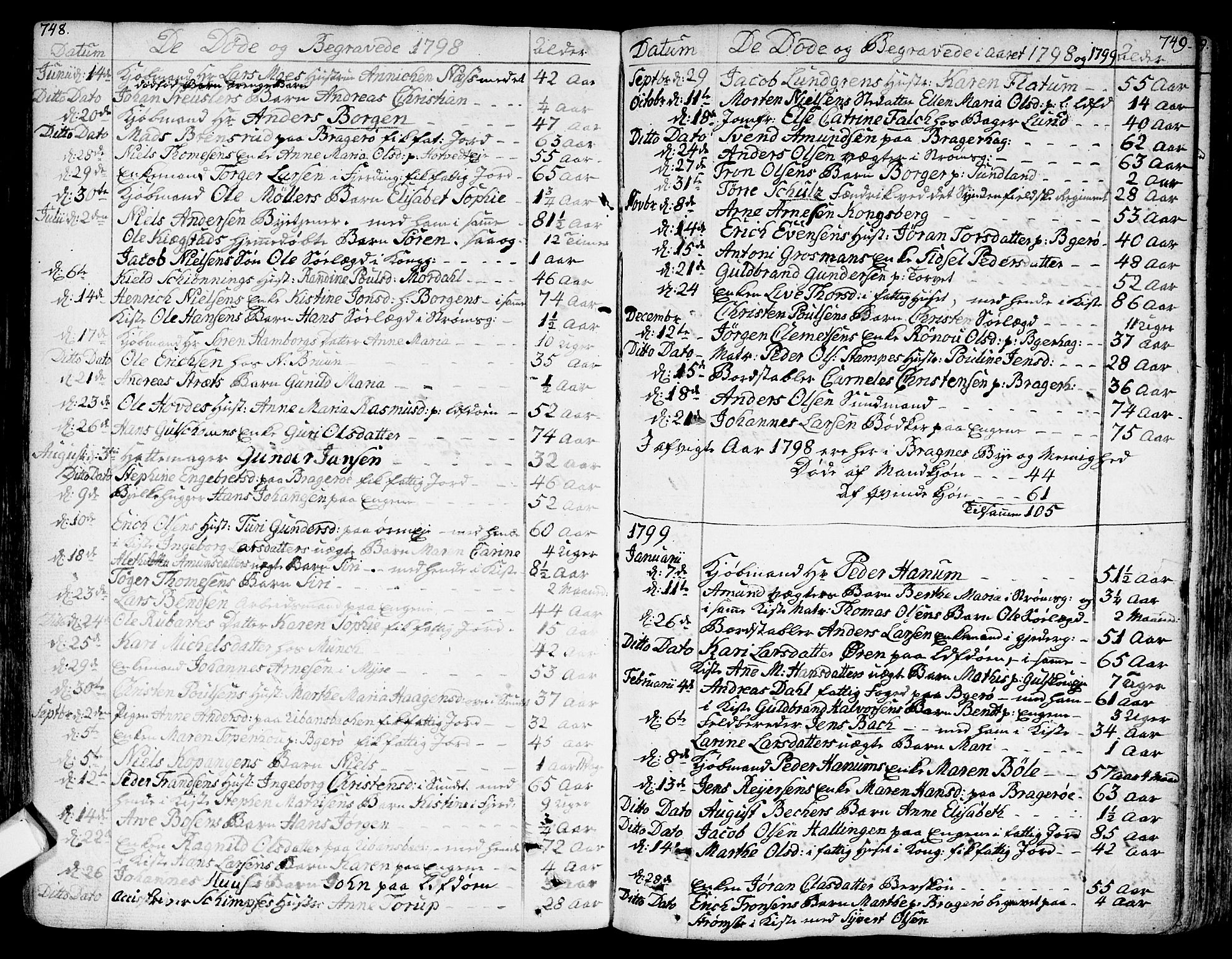 Bragernes kirkebøker, SAKO/A-6/F/Fa/L0006a: Parish register (official) no. I 6, 1782-1814, p. 748-749
