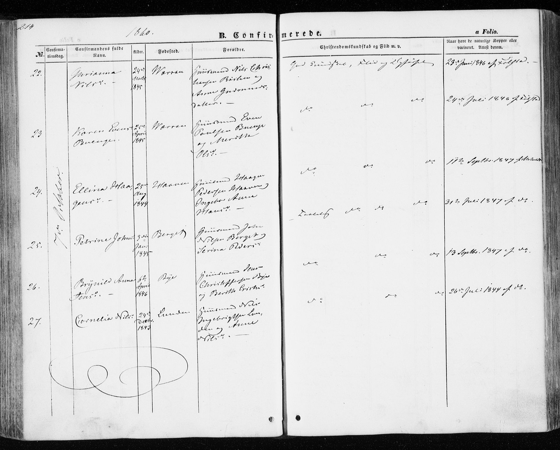 Ministerialprotokoller, klokkerbøker og fødselsregistre - Nord-Trøndelag, SAT/A-1458/701/L0008: Parish register (official) no. 701A08 /1, 1854-1863, p. 214