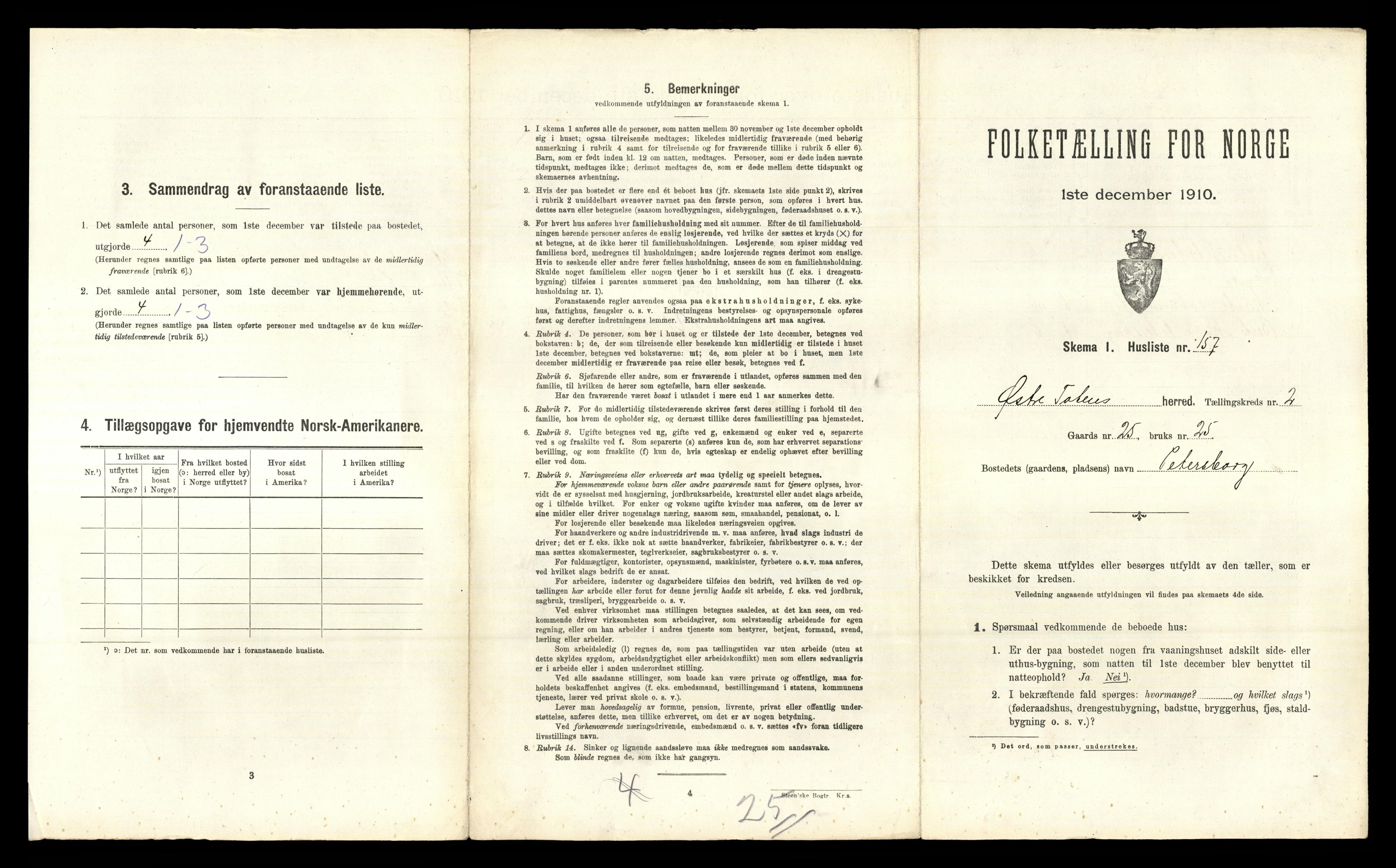 RA, 1910 census for Østre Toten, 1910, p. 545