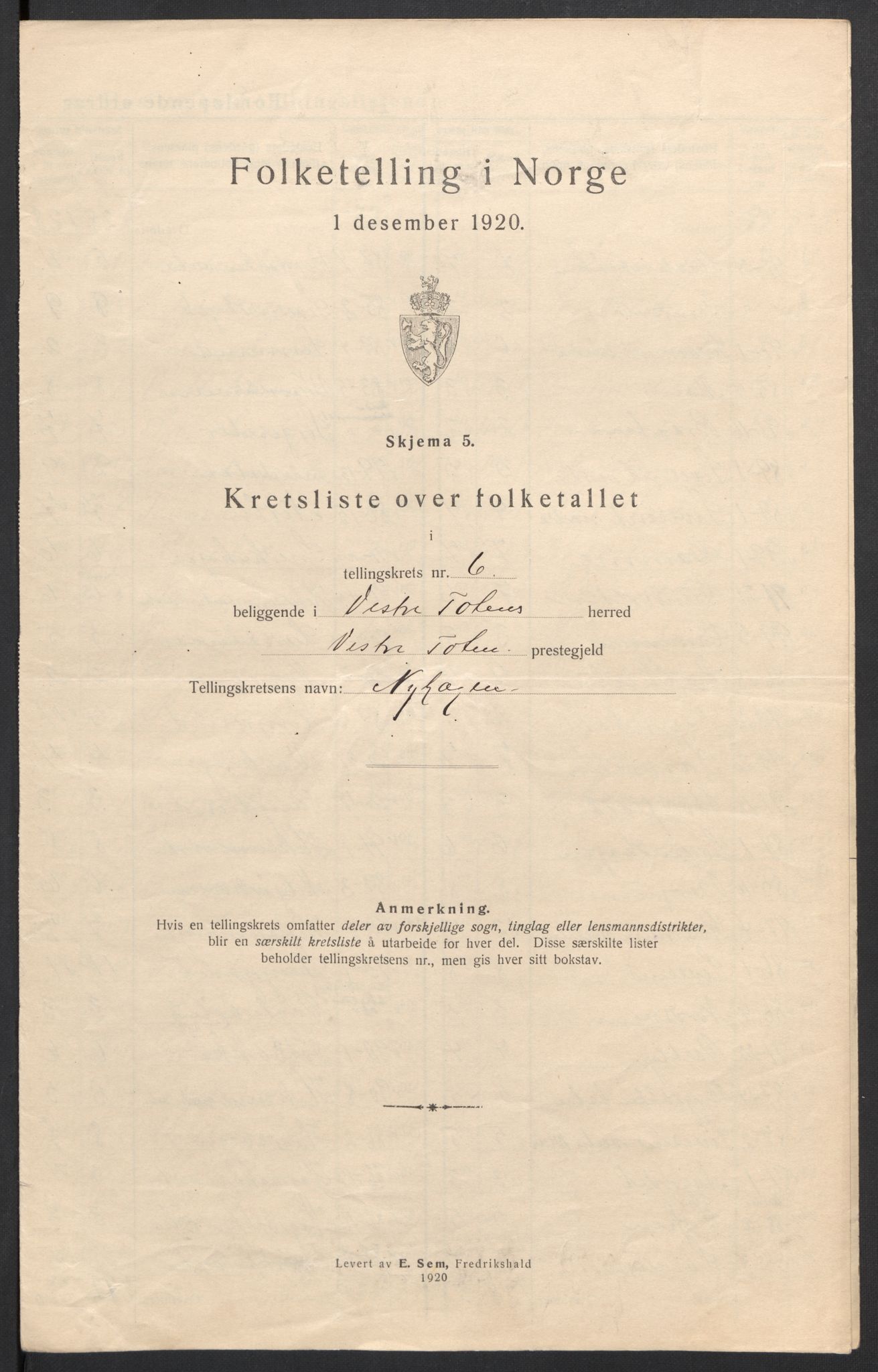 SAH, 1920 census for Vestre Toten, 1920, p. 26