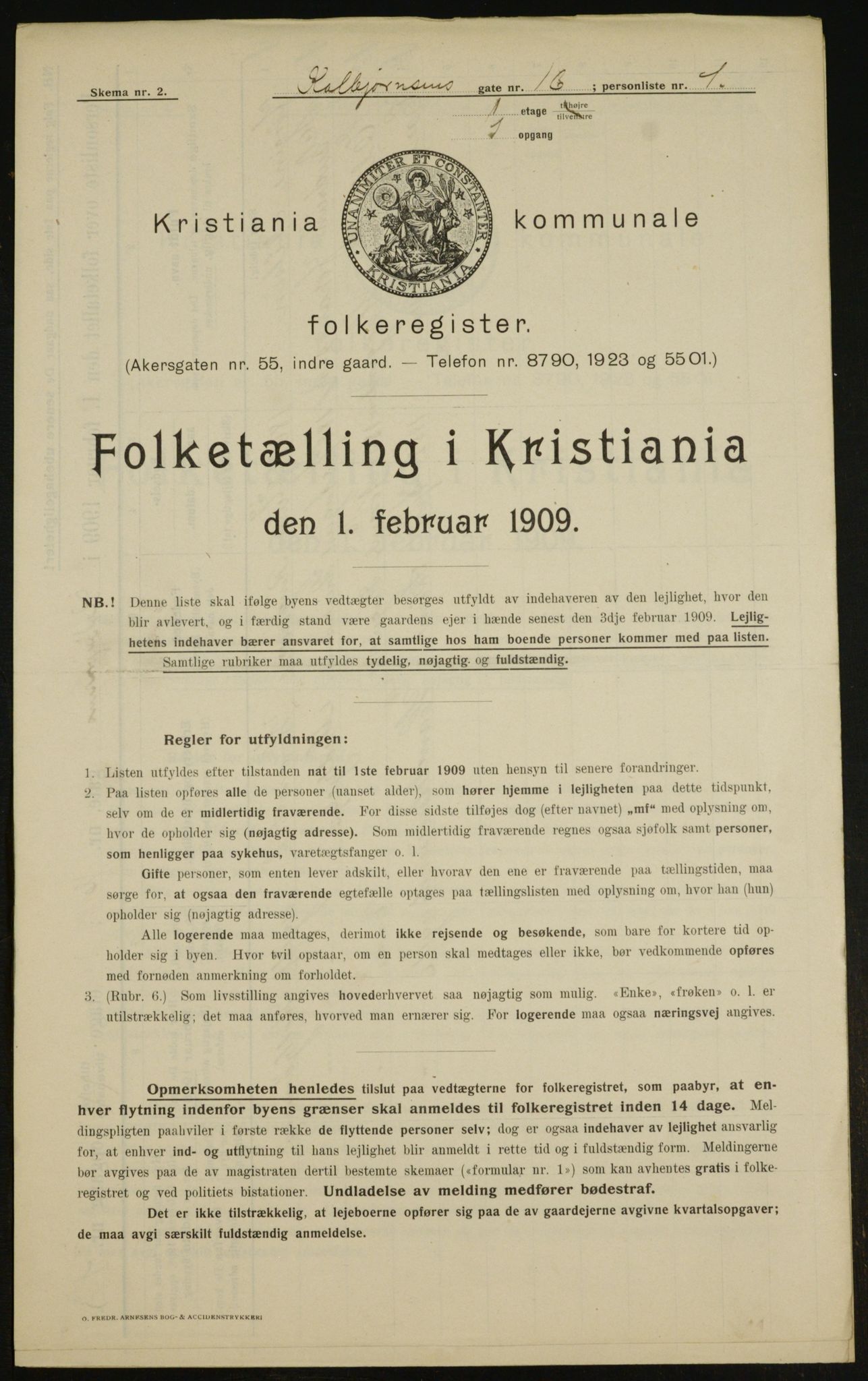 OBA, Municipal Census 1909 for Kristiania, 1909, p. 11808