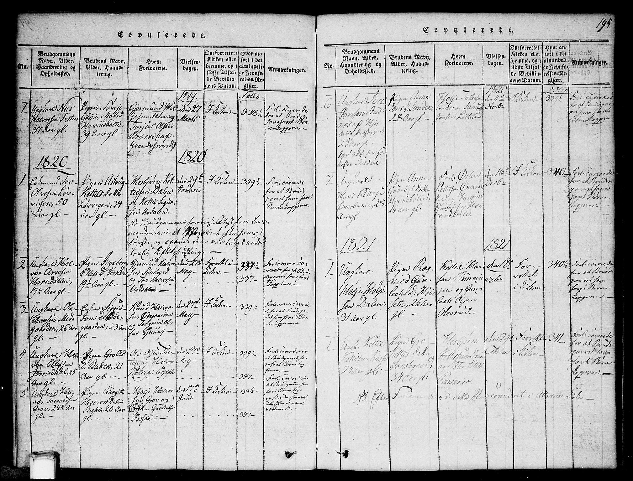 Gransherad kirkebøker, AV/SAKO-A-267/G/Gb/L0001: Parish register (copy) no. II 1, 1815-1860, p. 195