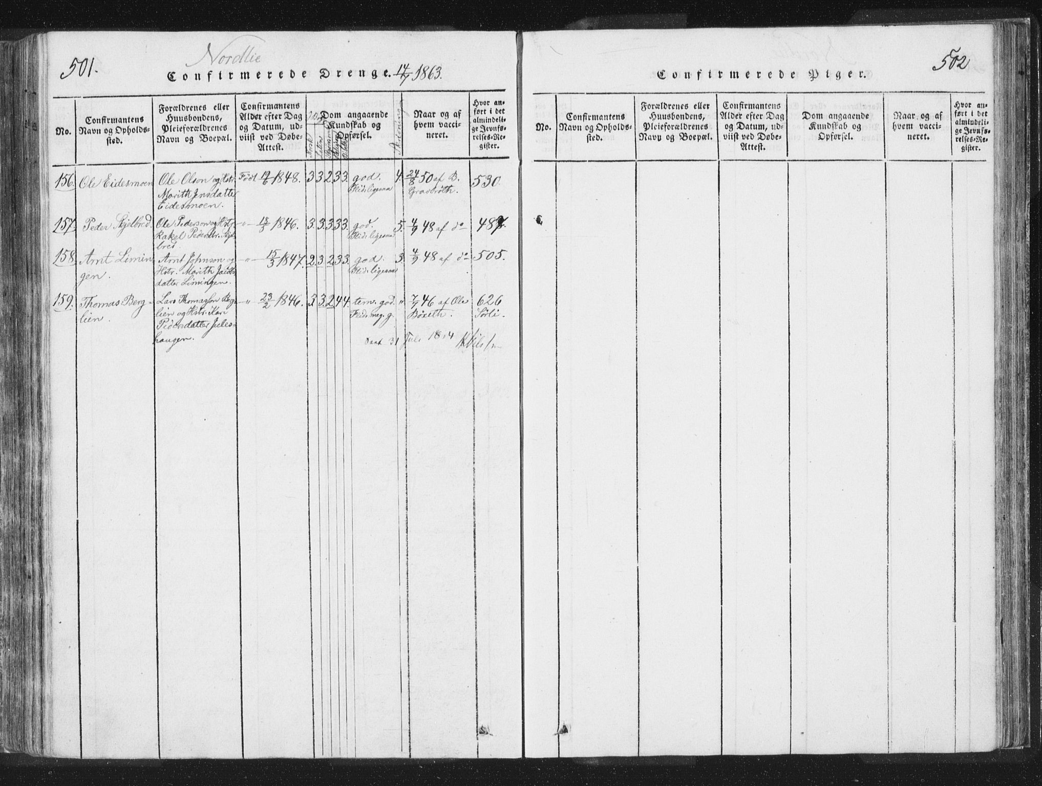 Ministerialprotokoller, klokkerbøker og fødselsregistre - Nord-Trøndelag, SAT/A-1458/755/L0491: Parish register (official) no. 755A01 /1, 1817-1864, p. 501-502