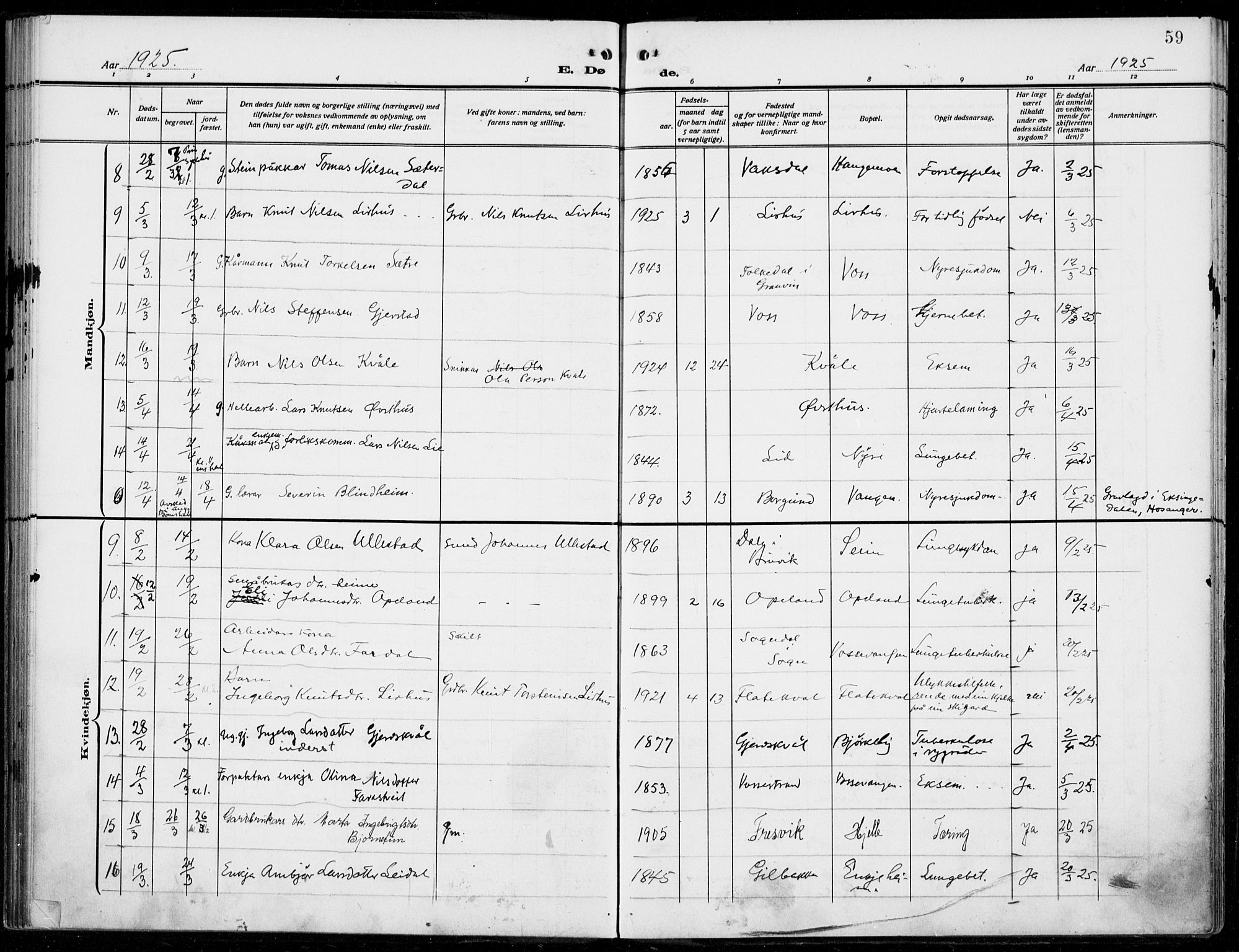 Voss sokneprestembete, AV/SAB-A-79001/H/Haa: Parish register (official) no. D  2, 1910-1932, p. 59