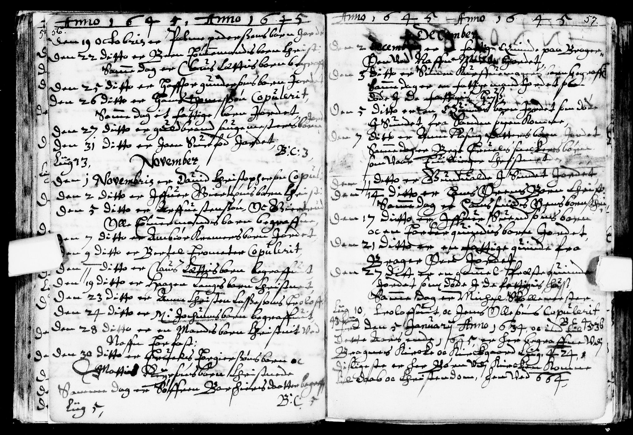 Bragernes kirkebøker, SAKO/A-6/F/Fa/L0001: Parish register (official) no. I 1, 1634-1662, p. 56-57