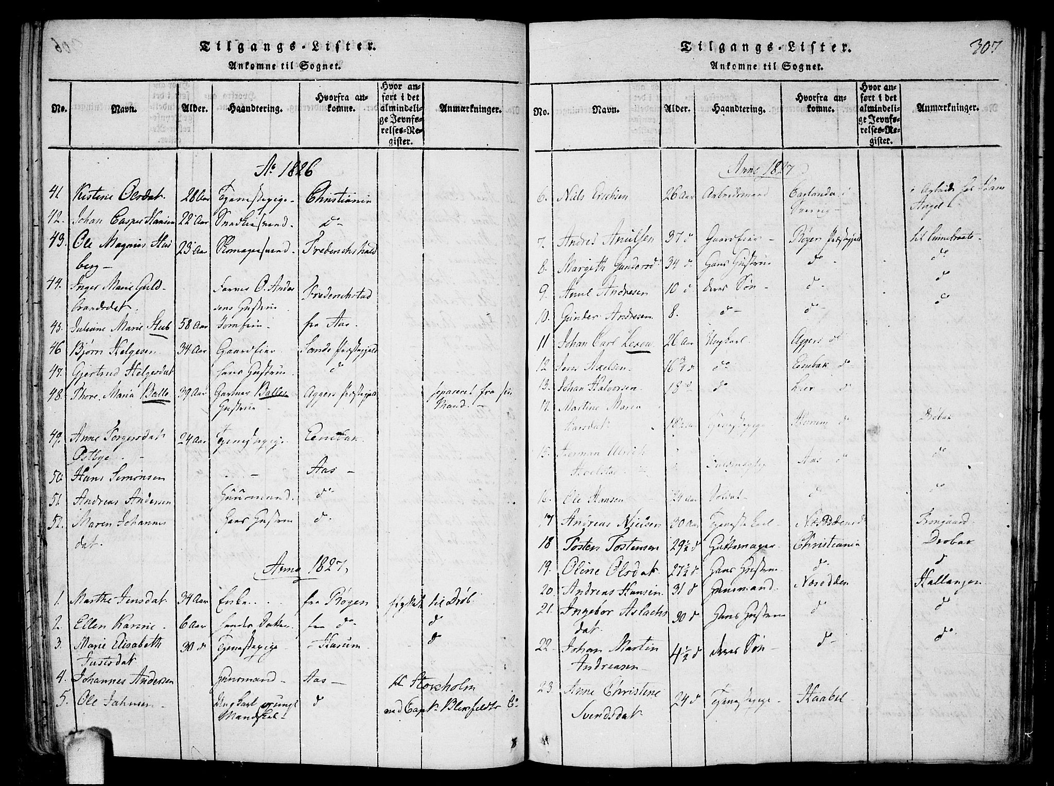 Drøbak prestekontor Kirkebøker, AV/SAO-A-10142a/F/Fa/L0001: Parish register (official) no. I 1, 1816-1842, p. 307