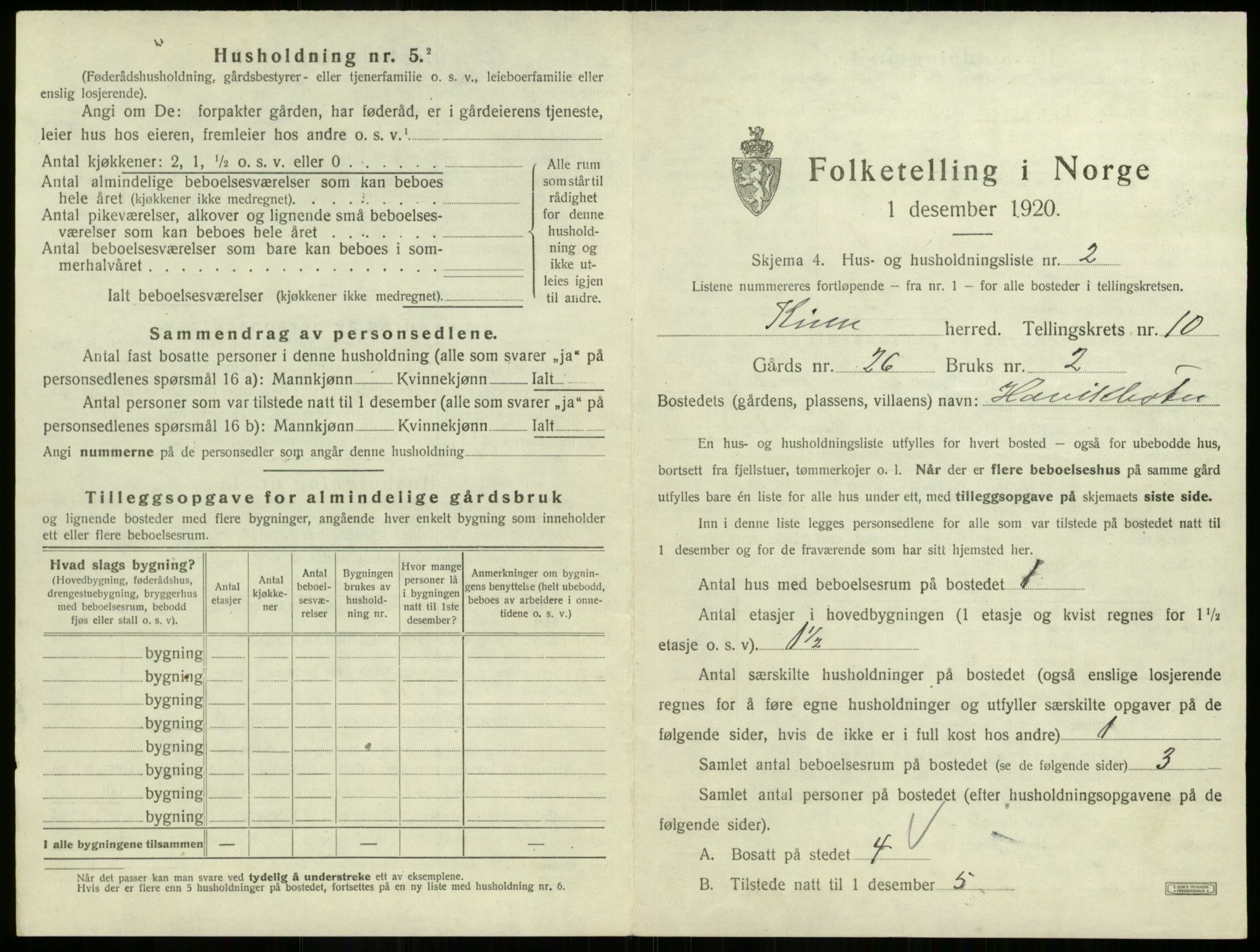 SAB, 1920 census for Kinn, 1920, p. 367