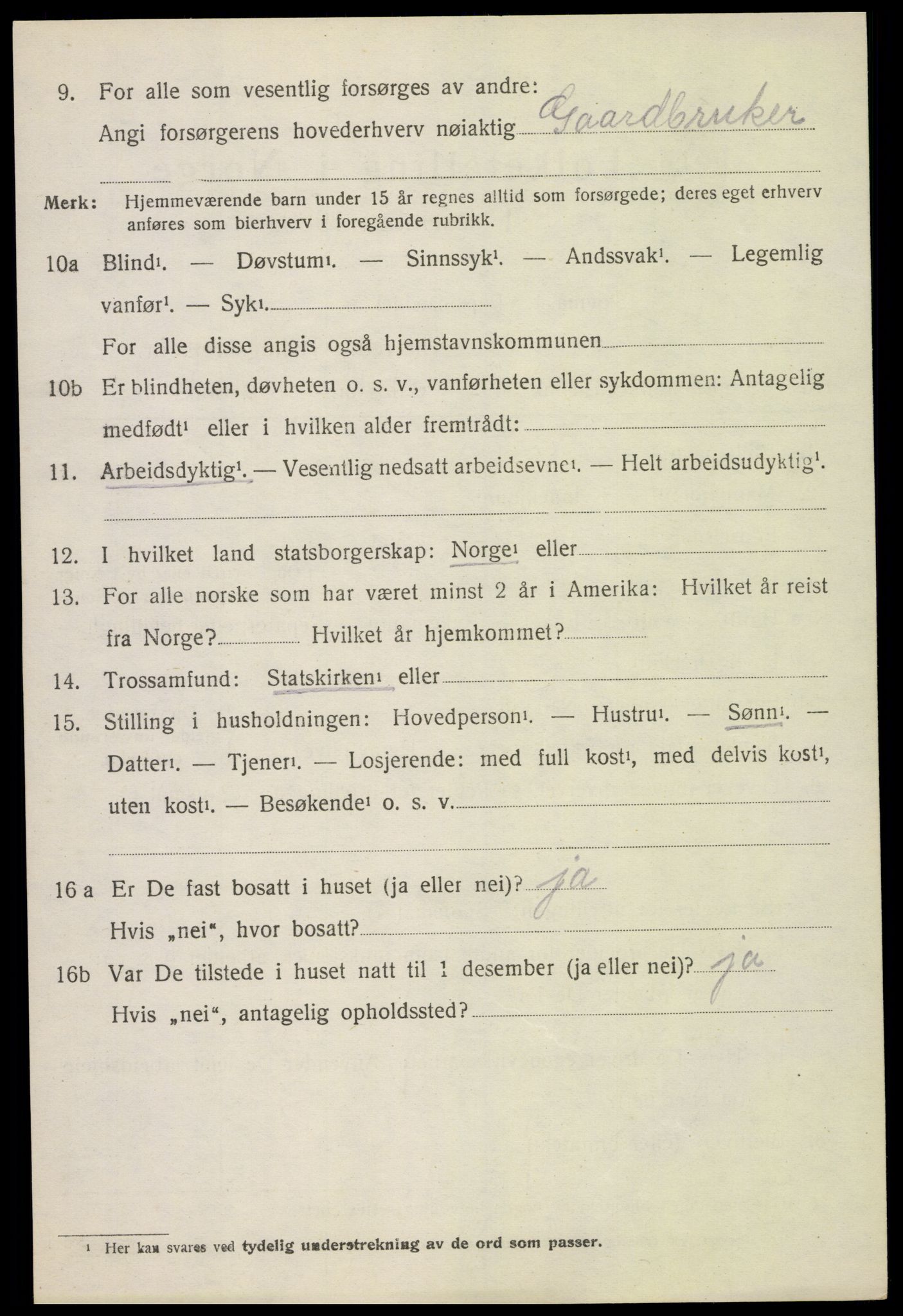 SAH, 1920 census for Ringebu, 1920, p. 7346