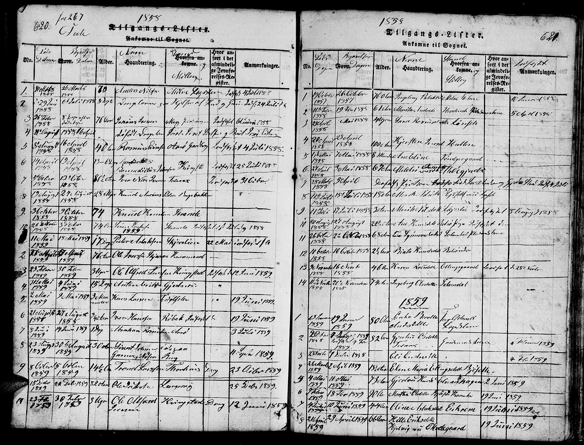 Ministerialprotokoller, klokkerbøker og fødselsregistre - Møre og Romsdal, SAT/A-1454/555/L0665: Parish register (copy) no. 555C01, 1818-1868, p. 620-621